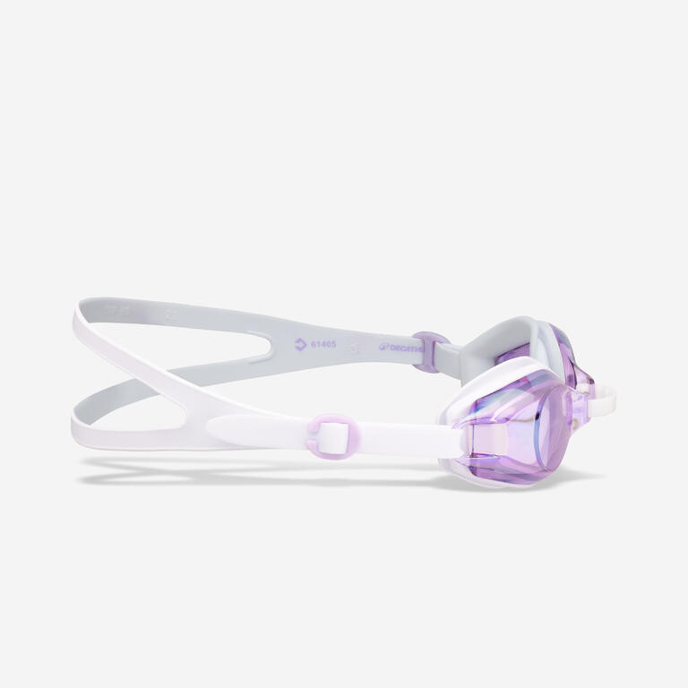 Swimming goggles Ama mirror lenses in white purple lilac