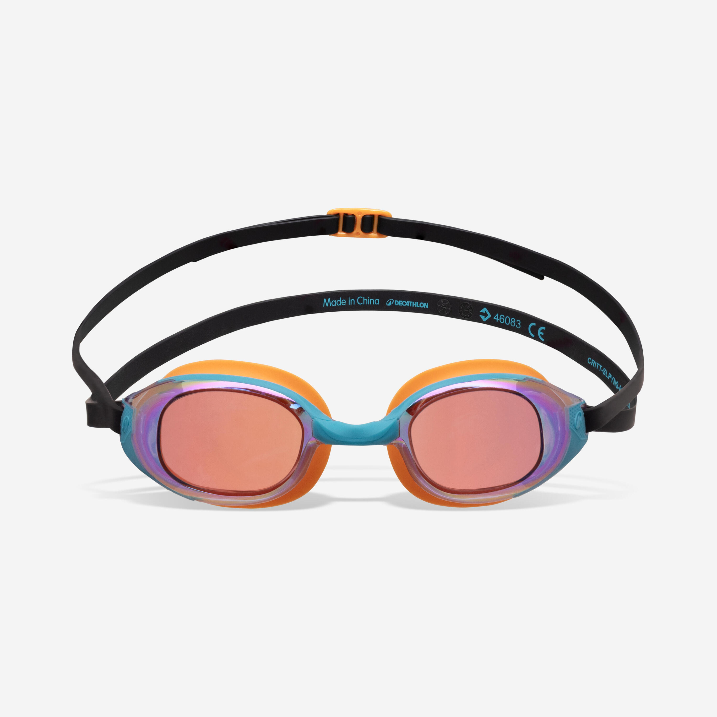 Óculos de Natação Tamanho Único, Bfit Laranja Lentes Espelhadas Turquesa 3/12