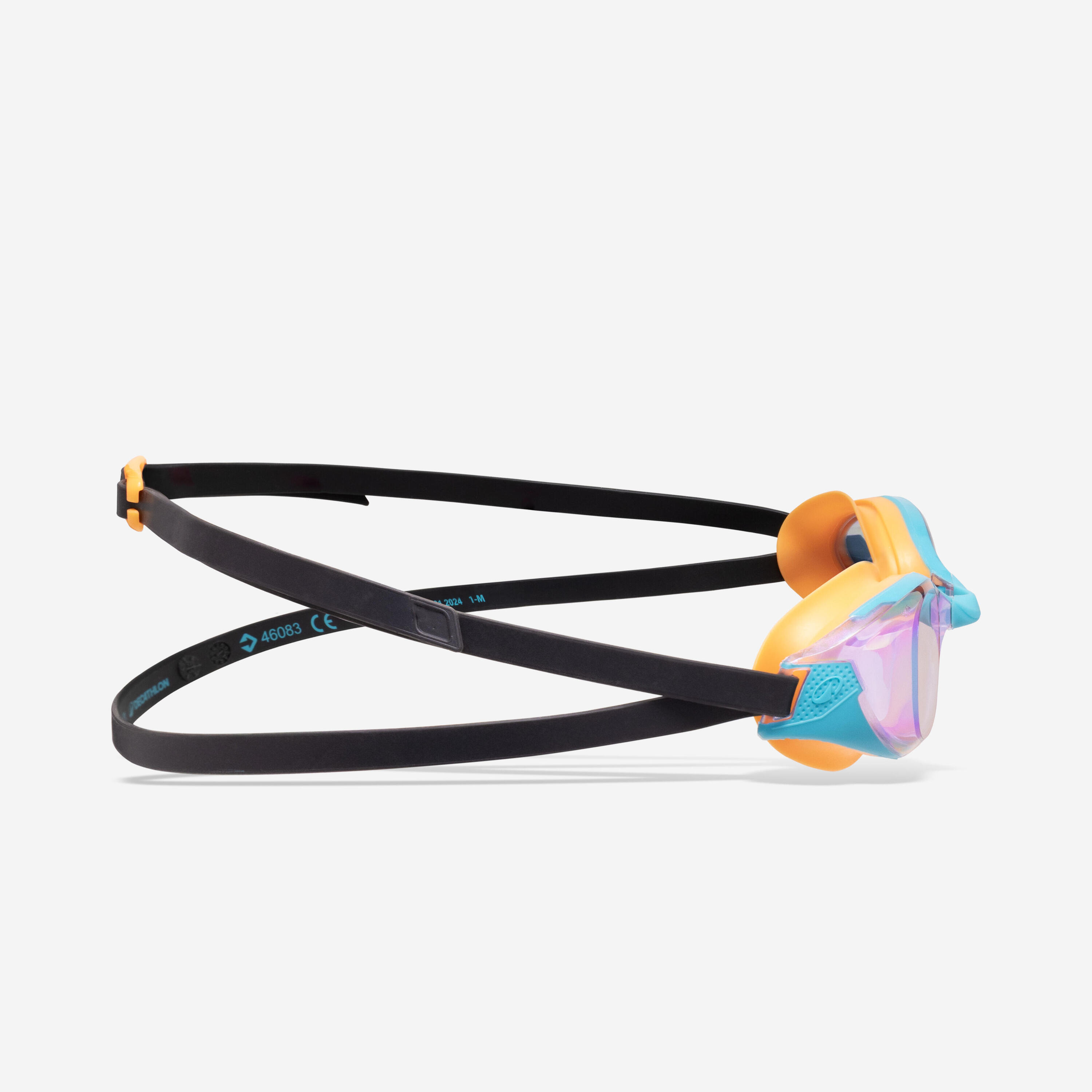 Óculos de Natação Tamanho Único, Bfit Laranja Lentes Espelhadas Turquesa 5/12