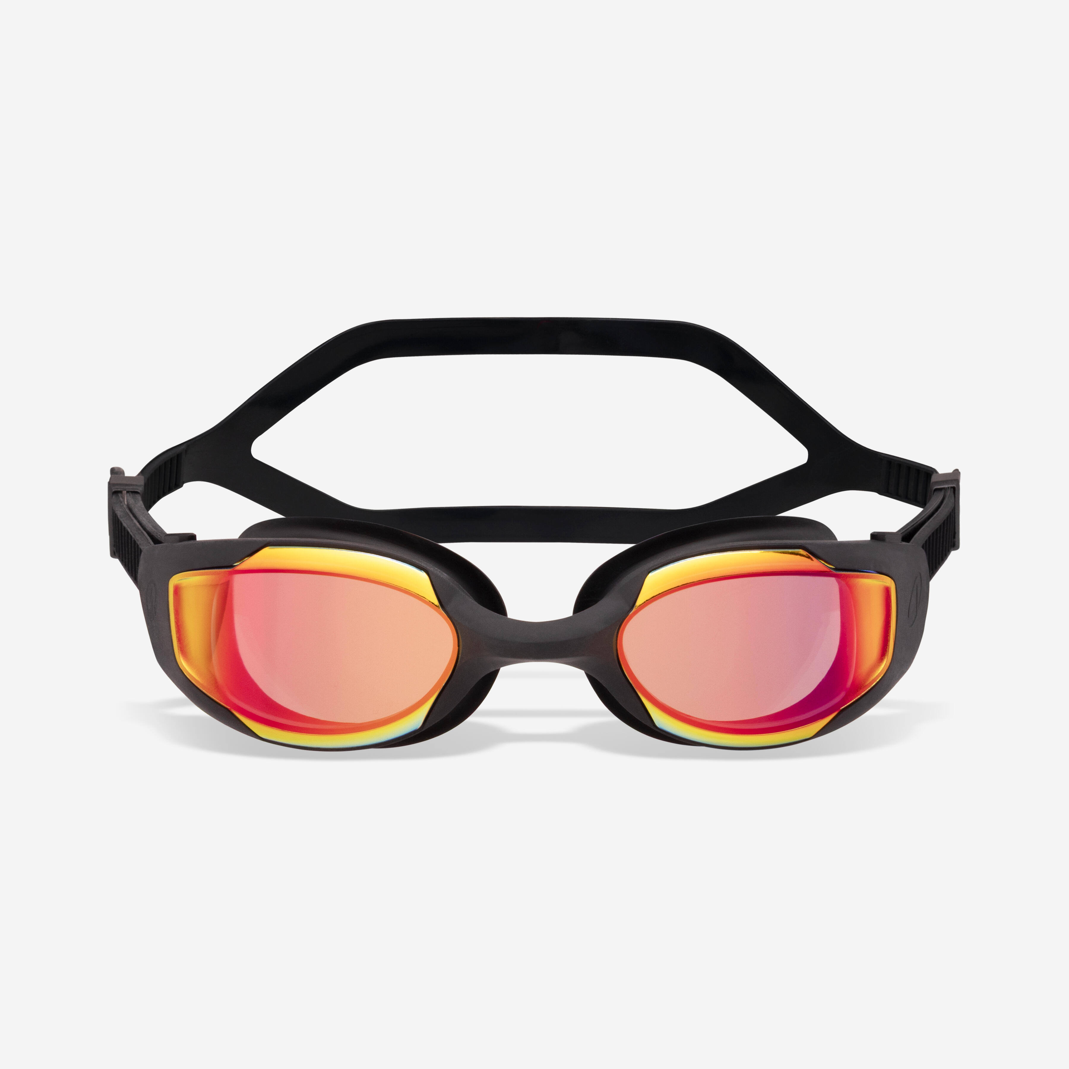 Swimming Goggles with Orange Mirrored Lenses, Spirit - DECATHLON