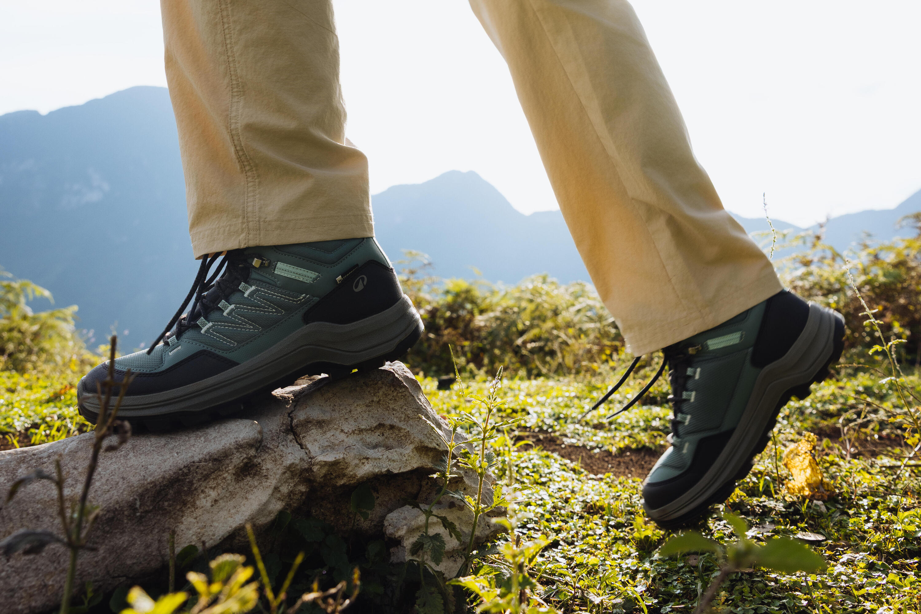 Chaussures de randonnée imperméables femme, MH100 vert 6/6