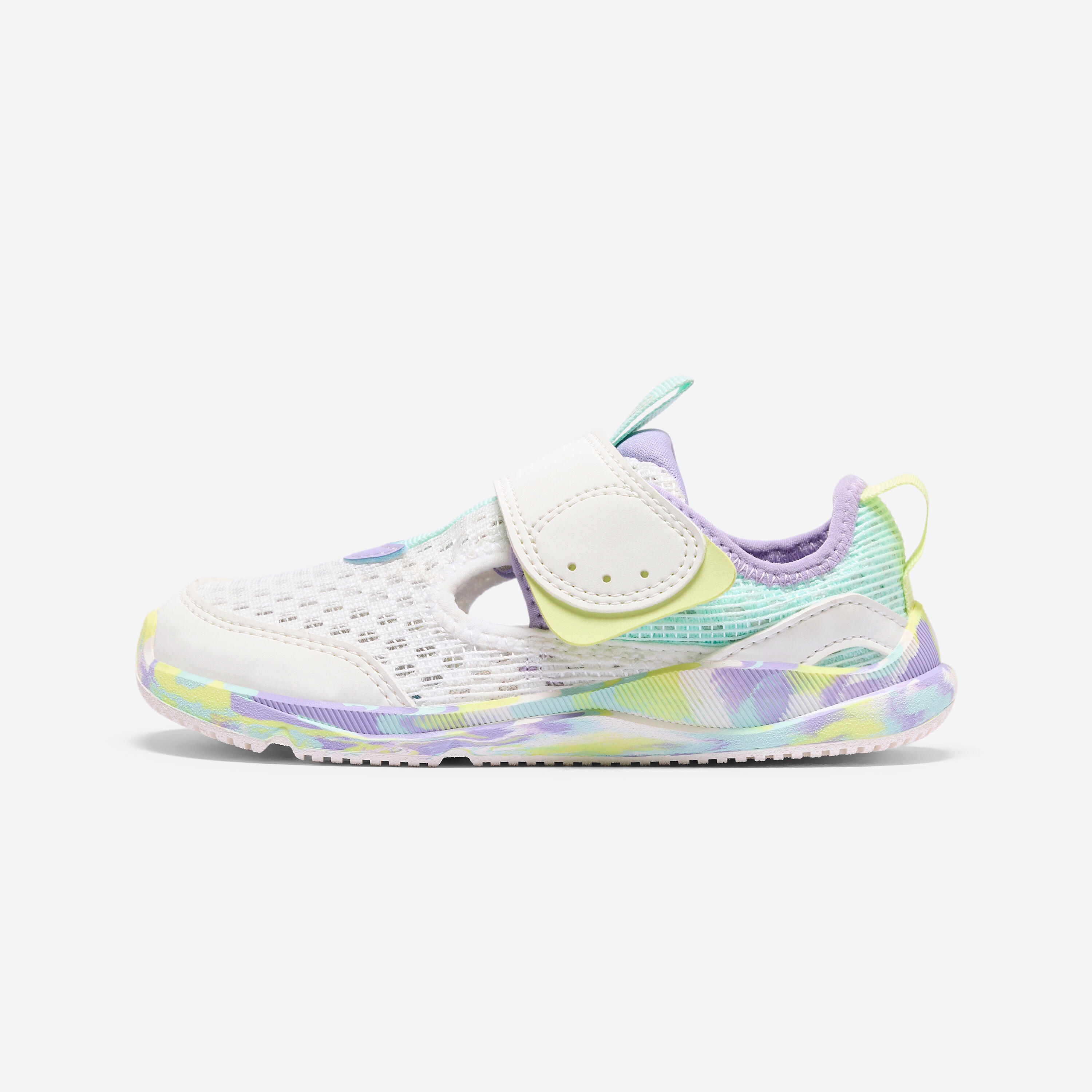 Kid's Barefoot rip-tab shoes breathable, Stepper Fresh purple and green