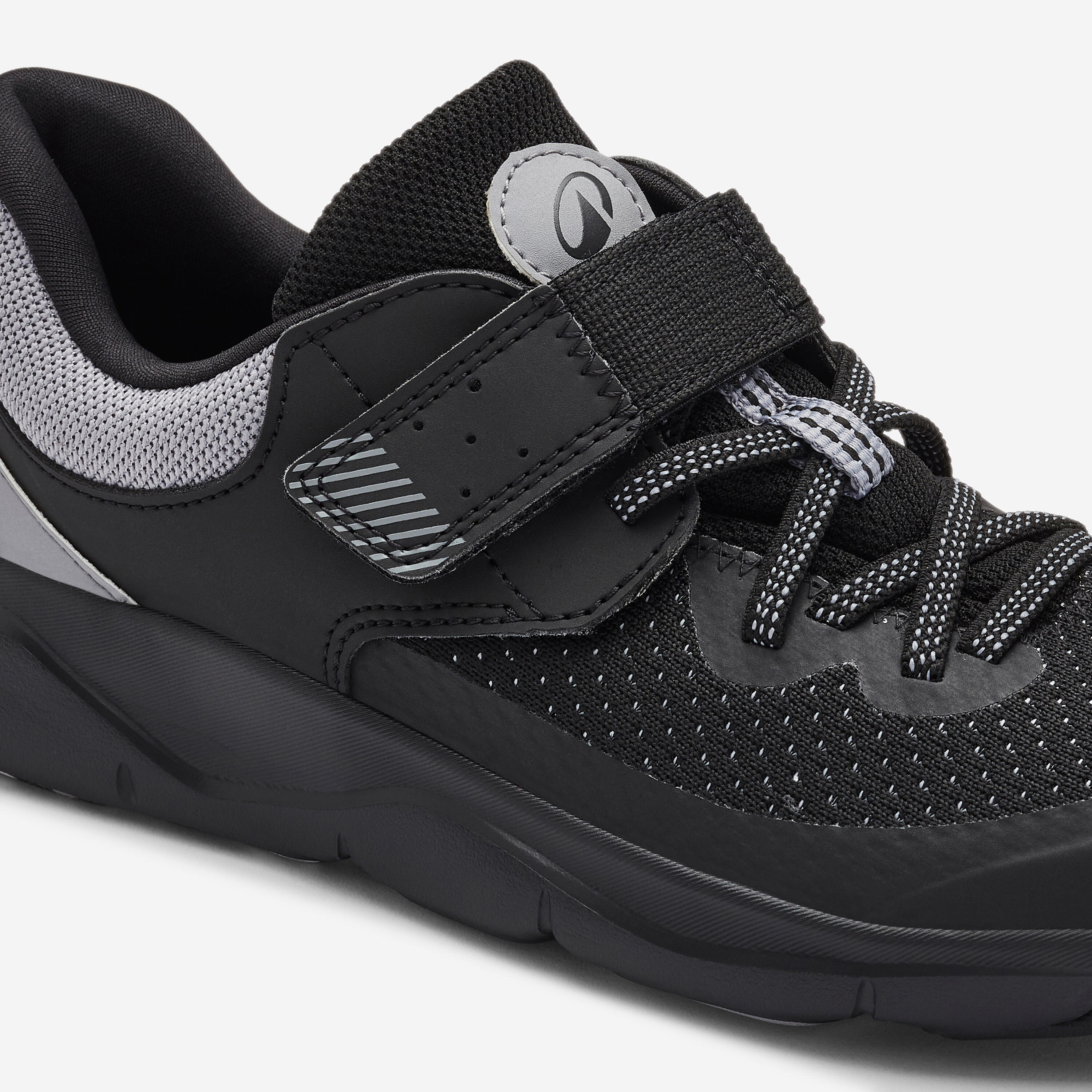 Scarpe da ginnastica bambino PLAYFUL FAST con strap e lacci elastici nero-grigio 3/5