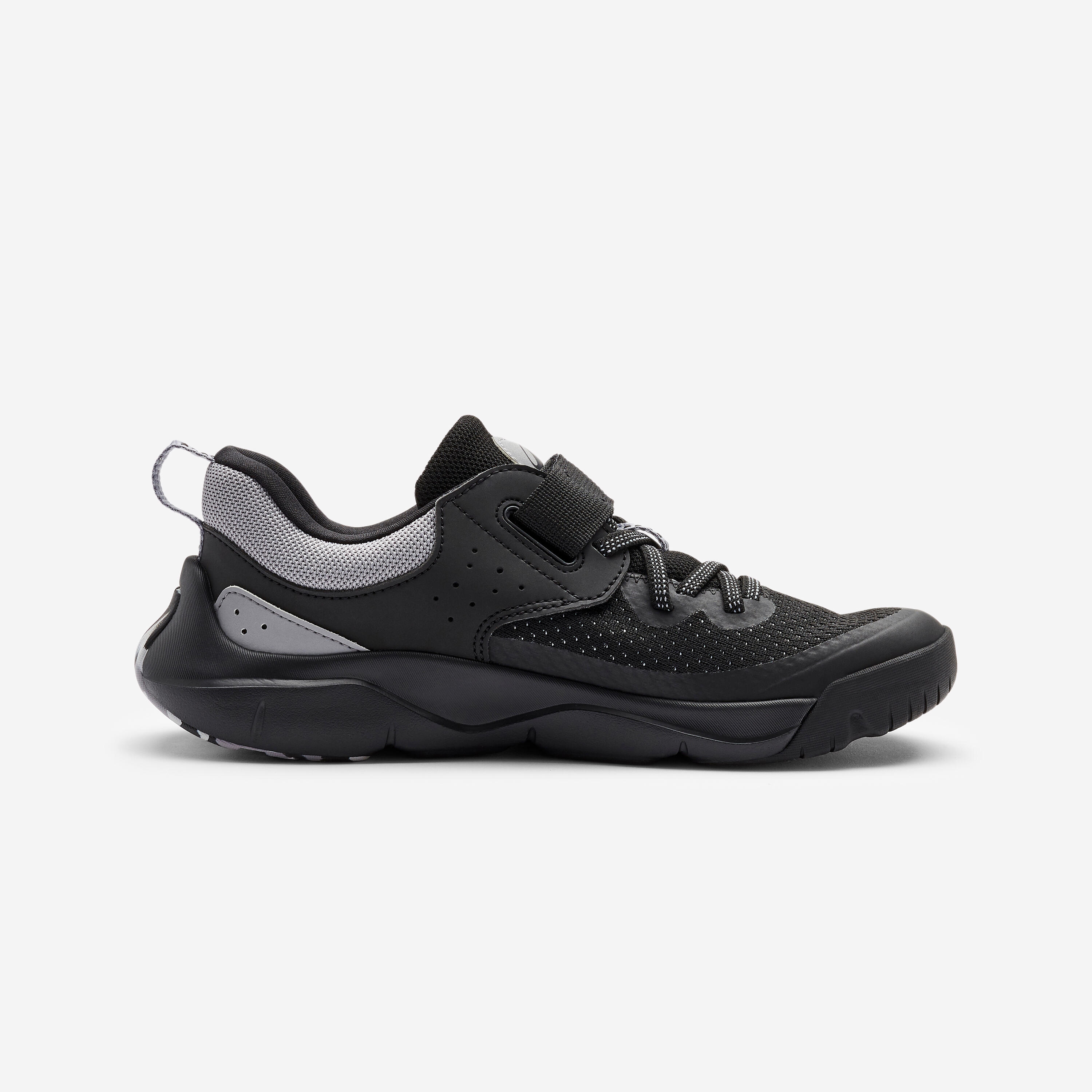 Scarpe da ginnastica bambino PLAYFUL FAST con strap e lacci elastici nero-grigio 5/5