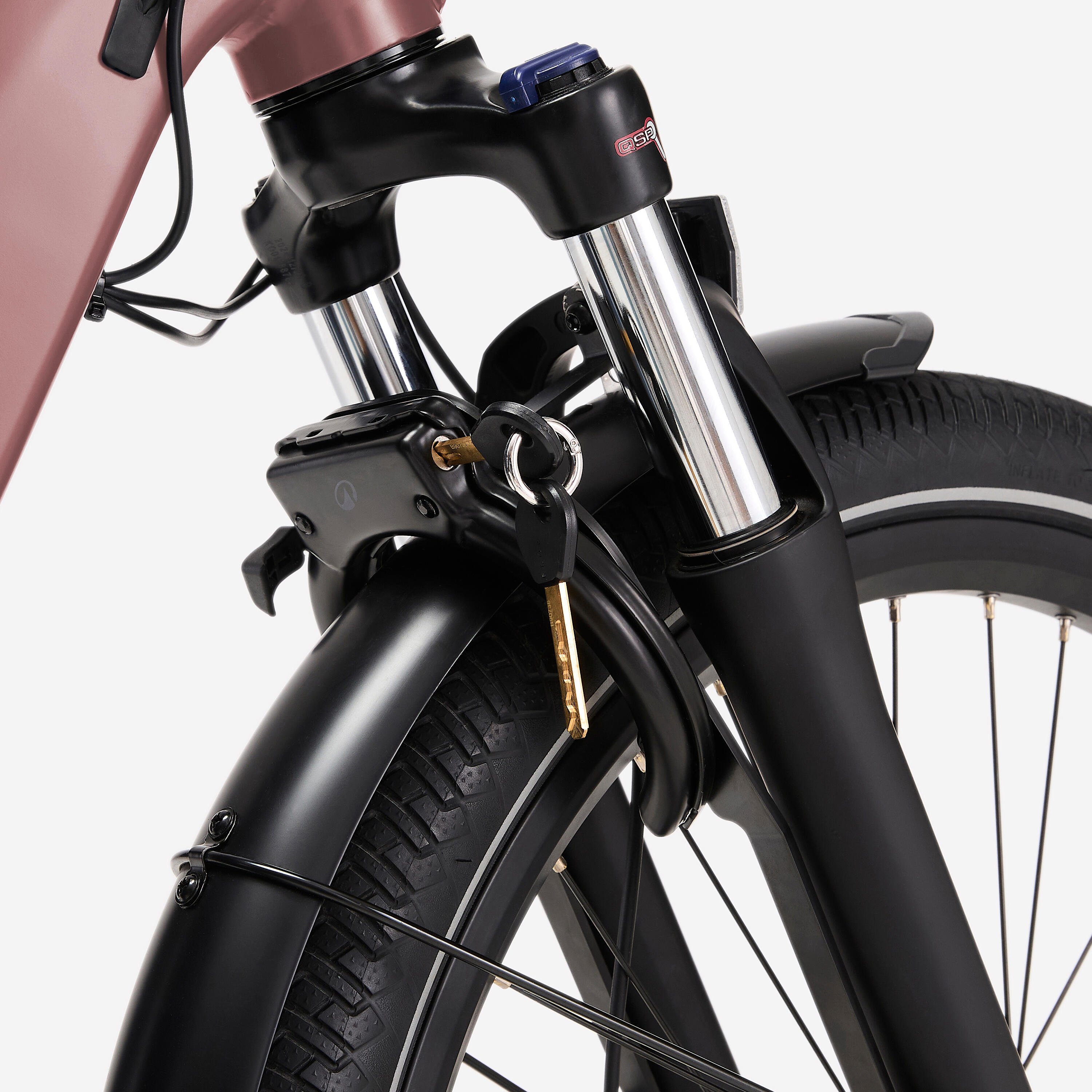 Velo cargo électrique longtail, E-three 500 rose taupe 11/19