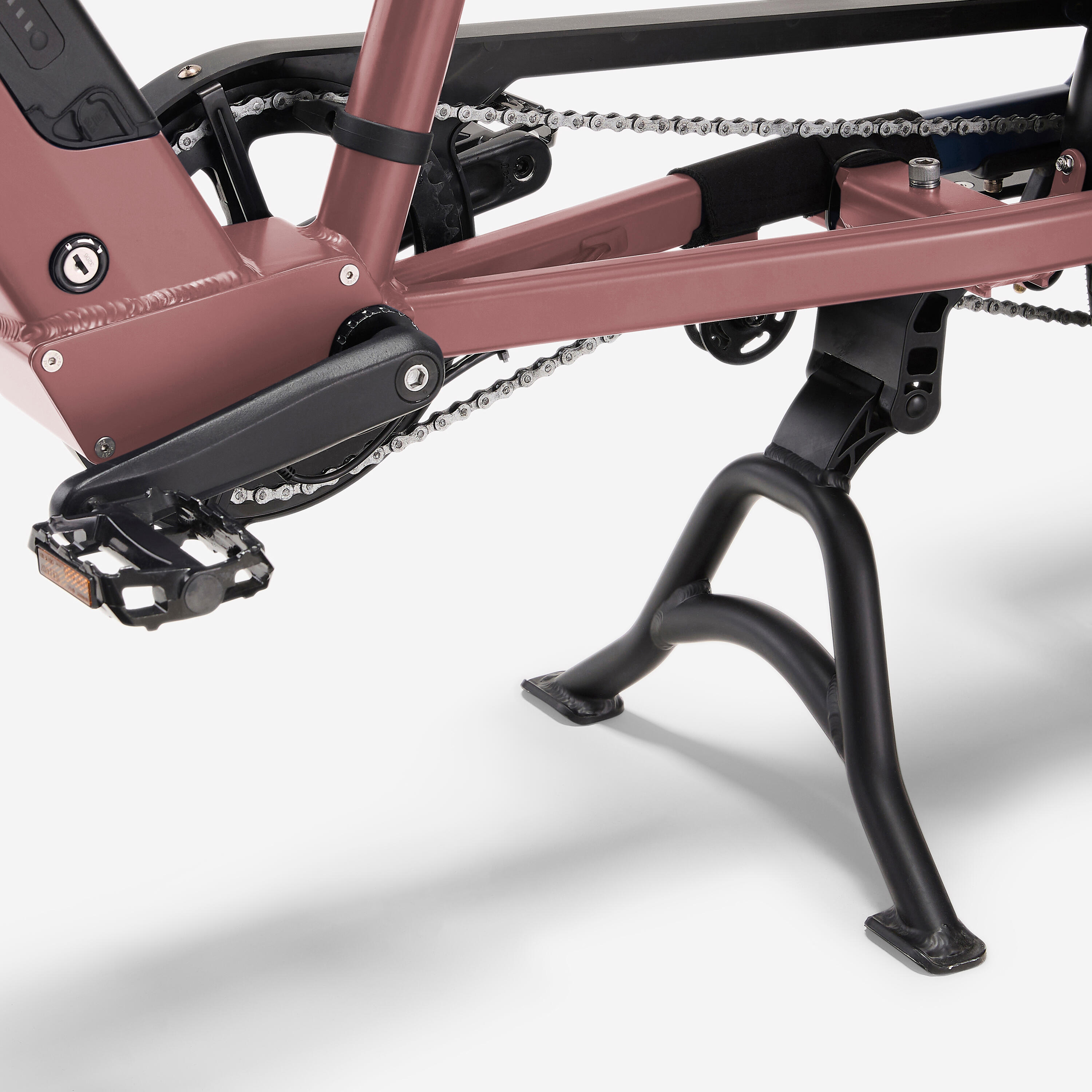 Velo cargo électrique longtail, E-three 500 rose taupe 10/19