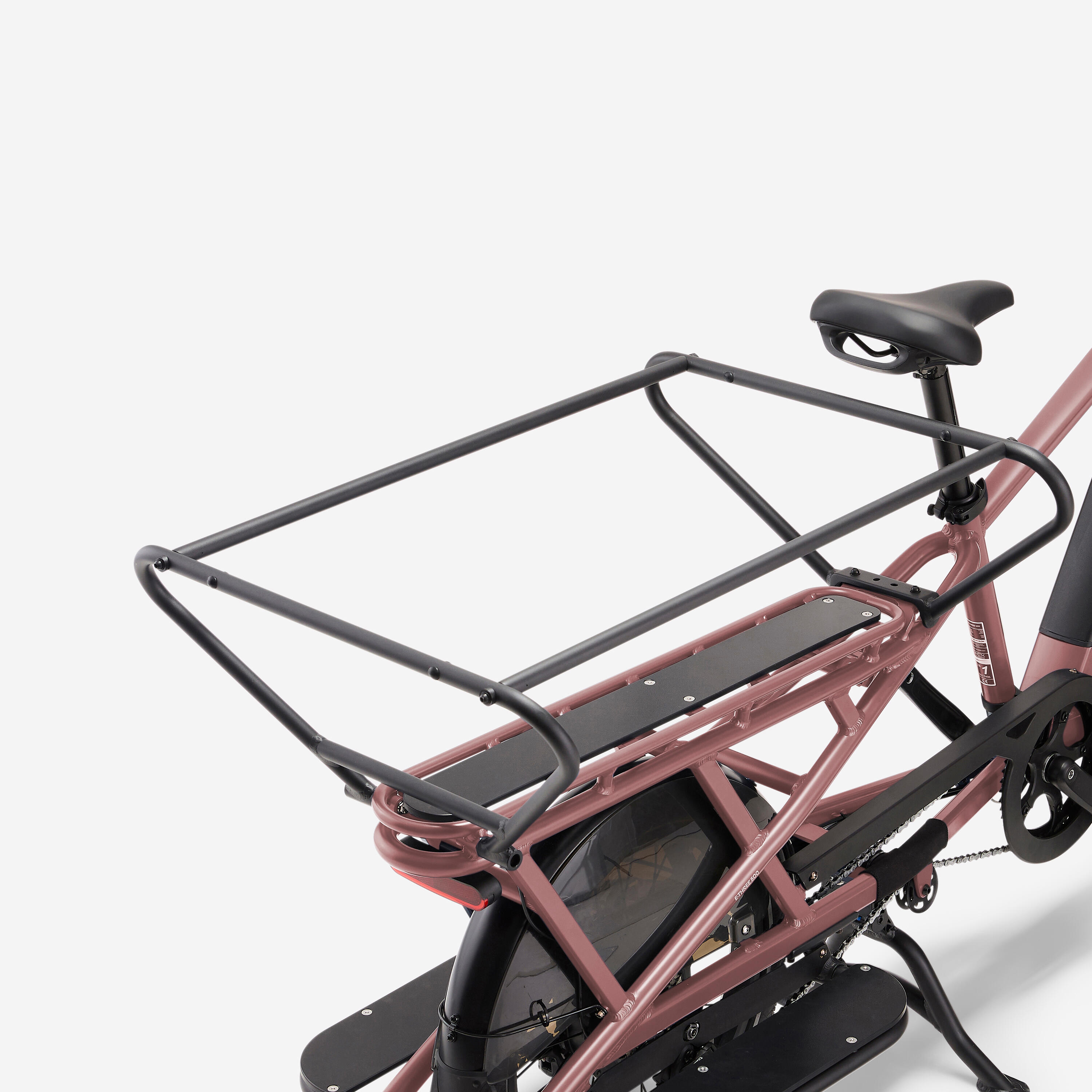 Velo cargo électrique longtail, E-three 500 rose taupe 4/19