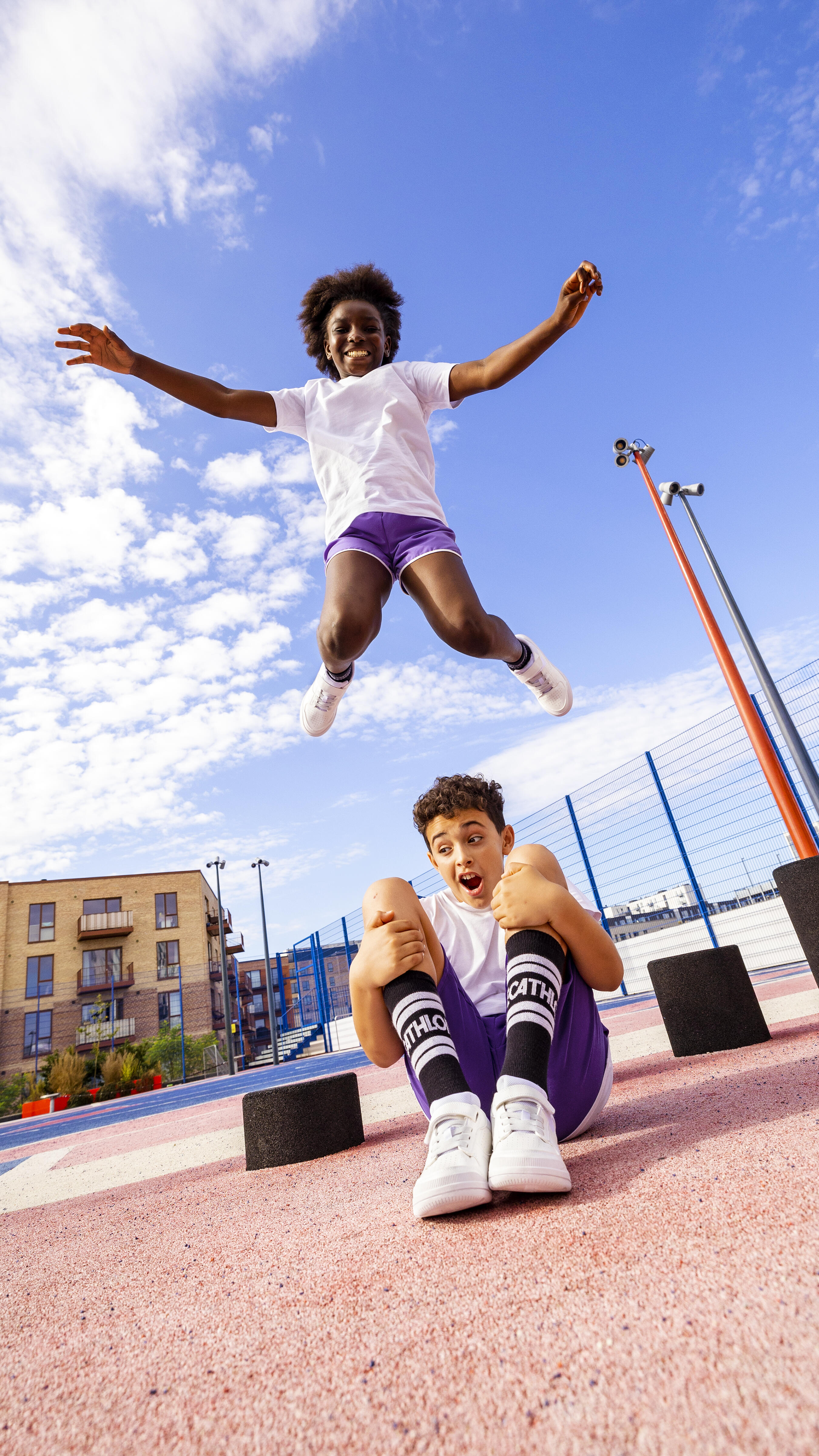 Pantalón Corto Múltiples Deportes Niña Violeta Transpirable 6/6