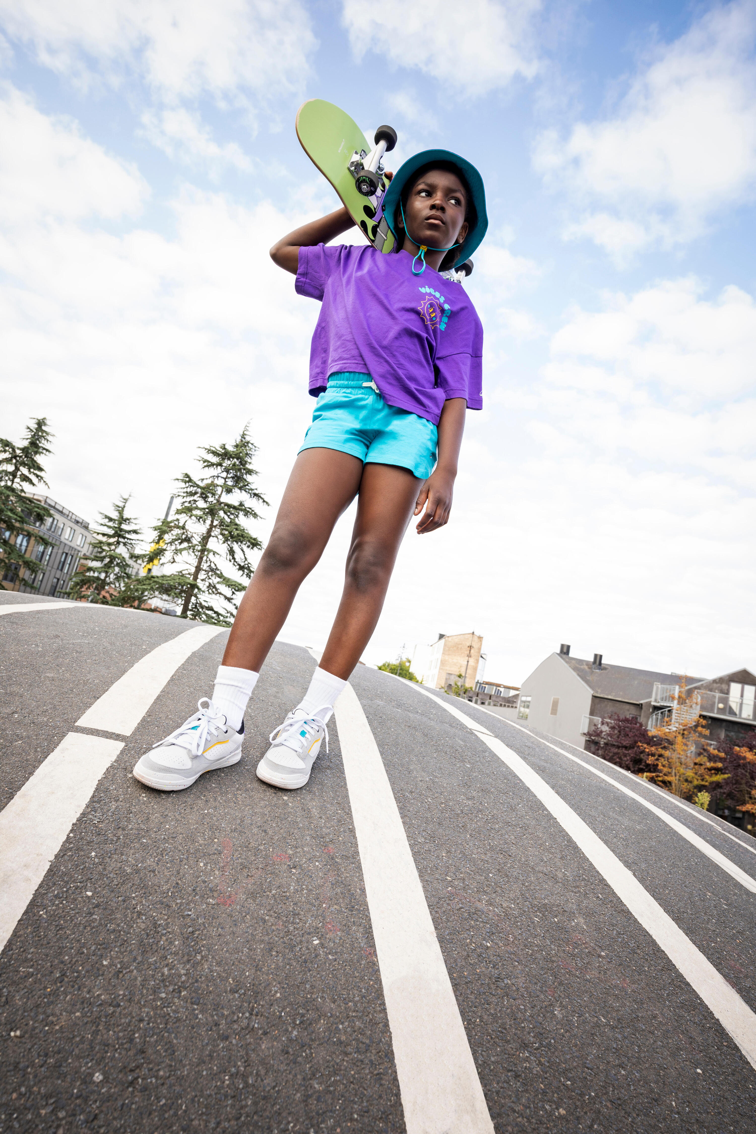 Tee-shirt oversize fille, violet foncé 8/11