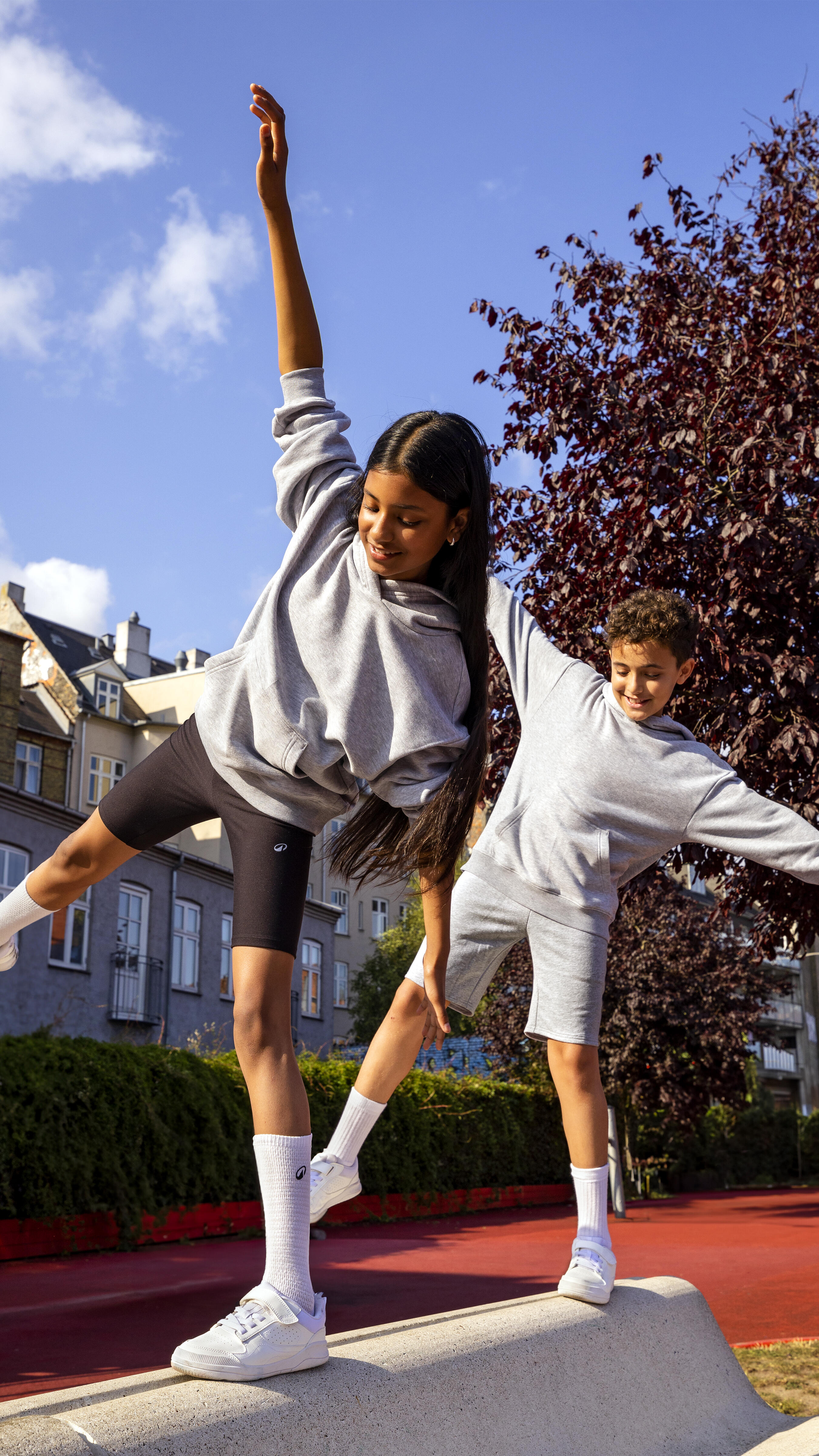 Oversize-Hoodie für Kinder, grau 8/9