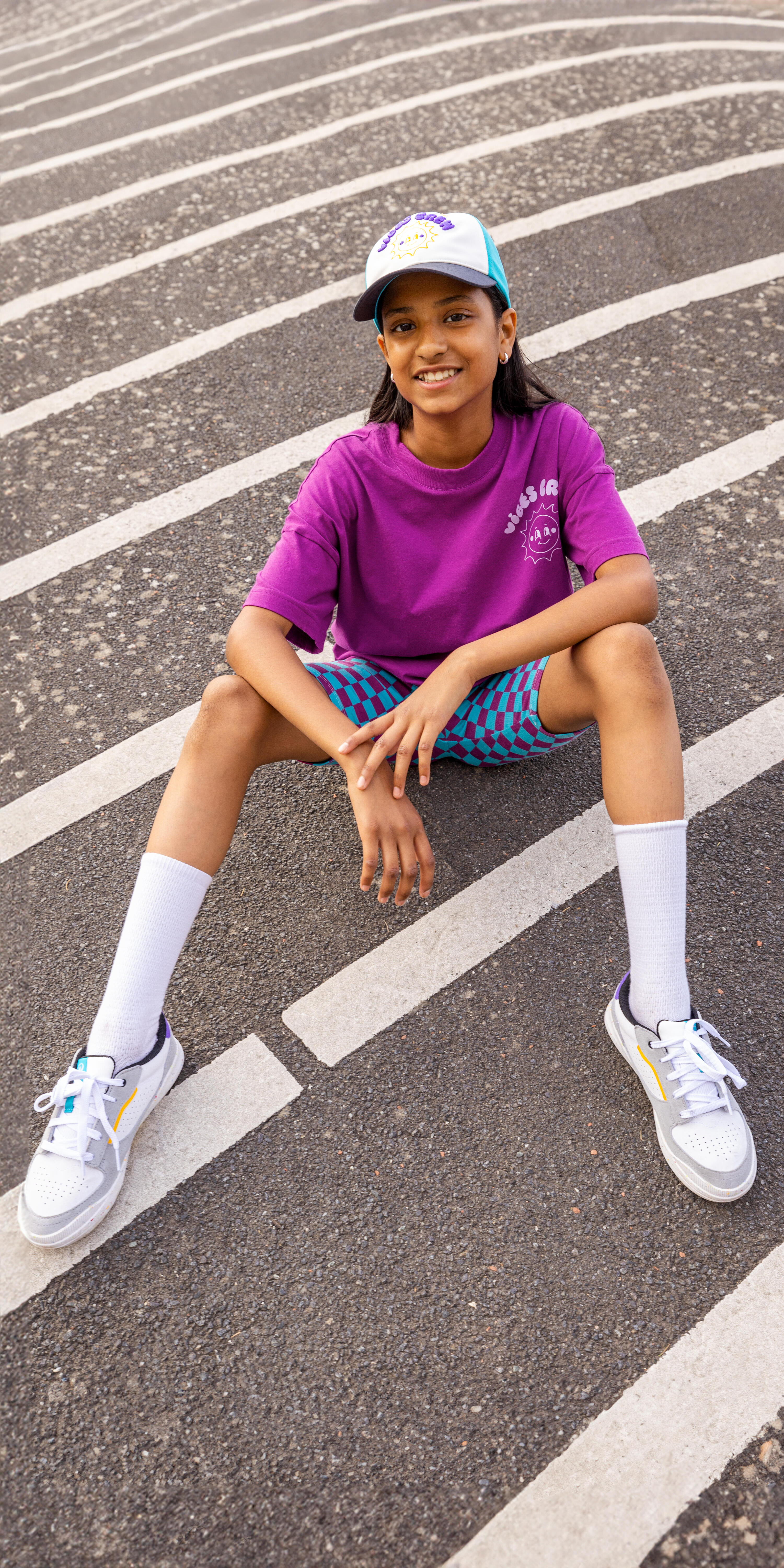 Short à volant en coton - Vert clair/rayé - Kids | H&M CA