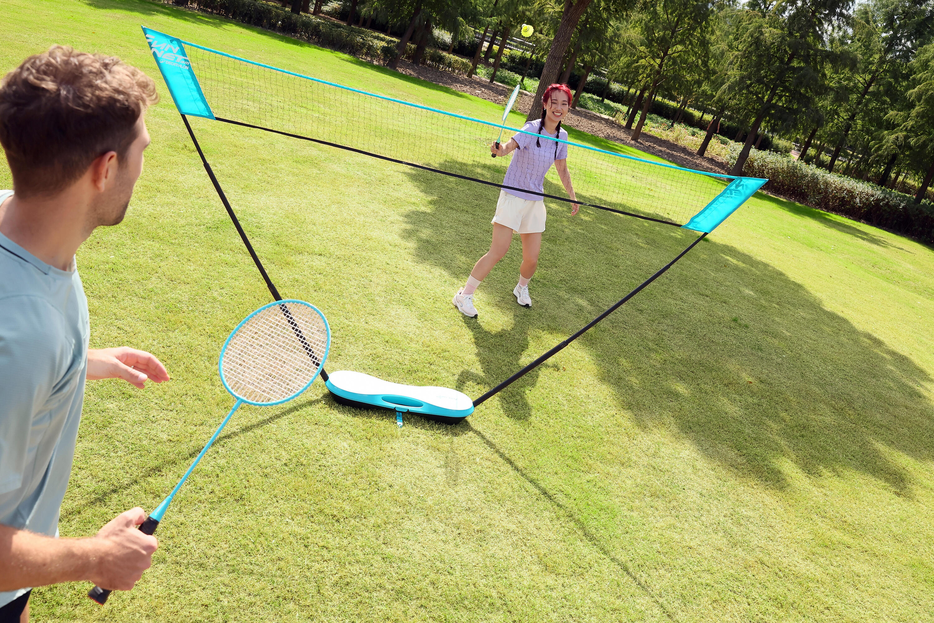 Ensemble de badminton avec 2 raquettes, 2 volants et 1 filet 21/21