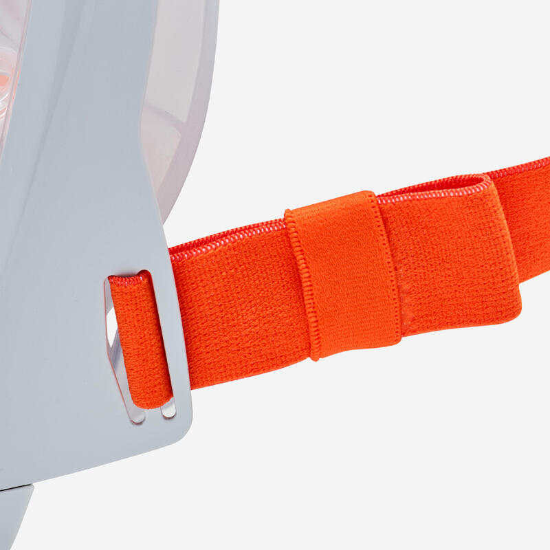 Mască snorkeling scufundări Easybreath 900 Gri portocaliu