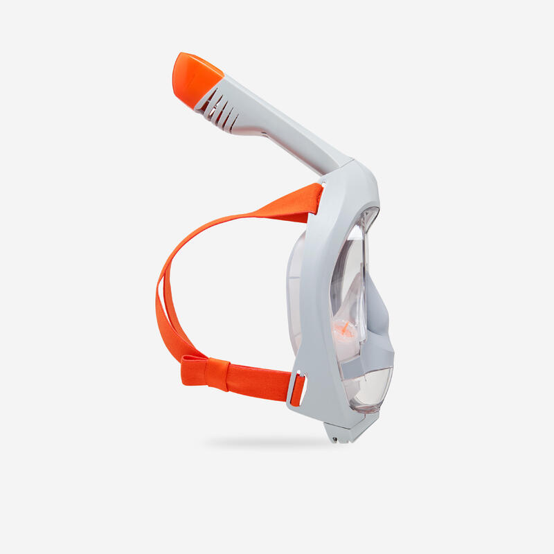 Mască snorkeling scufundări Easybreath 900 Gri portocaliu