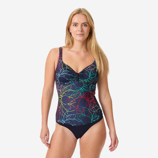 Maillot de bain surf 1 pièce effet gainant femme, Doli Nenu bleu marine