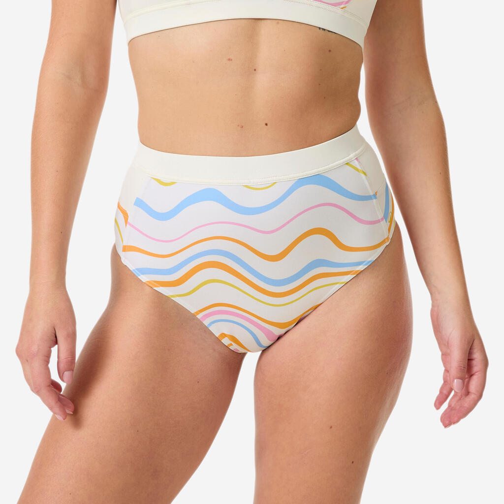 Women’s surfing high-waisted bikini bottoms, Rosa Vivetta white