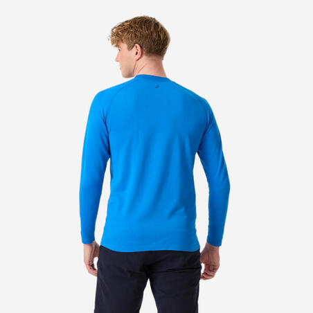 Футболка чоловіча 500 з довгими рукавами з УФ-захистом синя