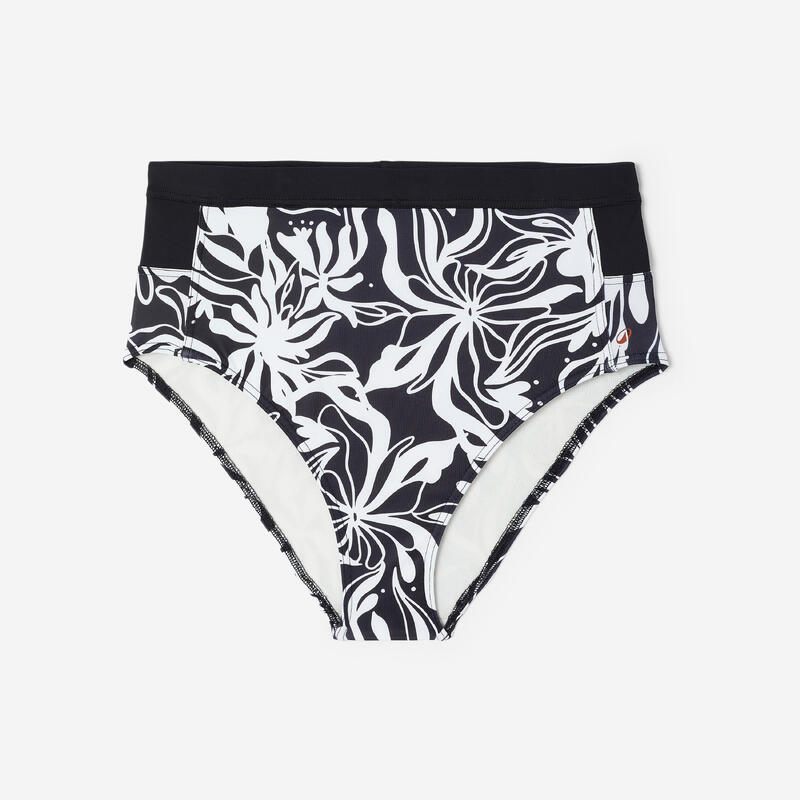 Kadın Yüksek Bel Bikini Altı - Siyah/Beyaz - Desenli - ROSA