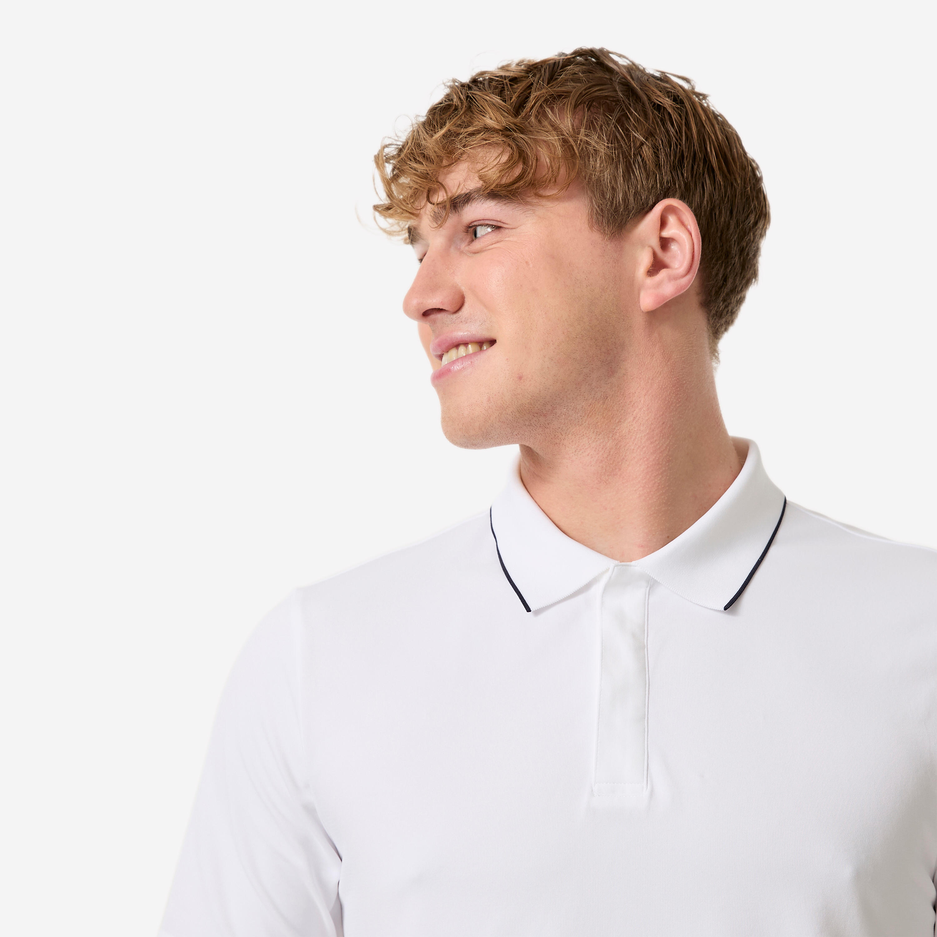 Polo voile respirant sans couture avec séchage rapide homme,  500 blanc graph 8 3/6