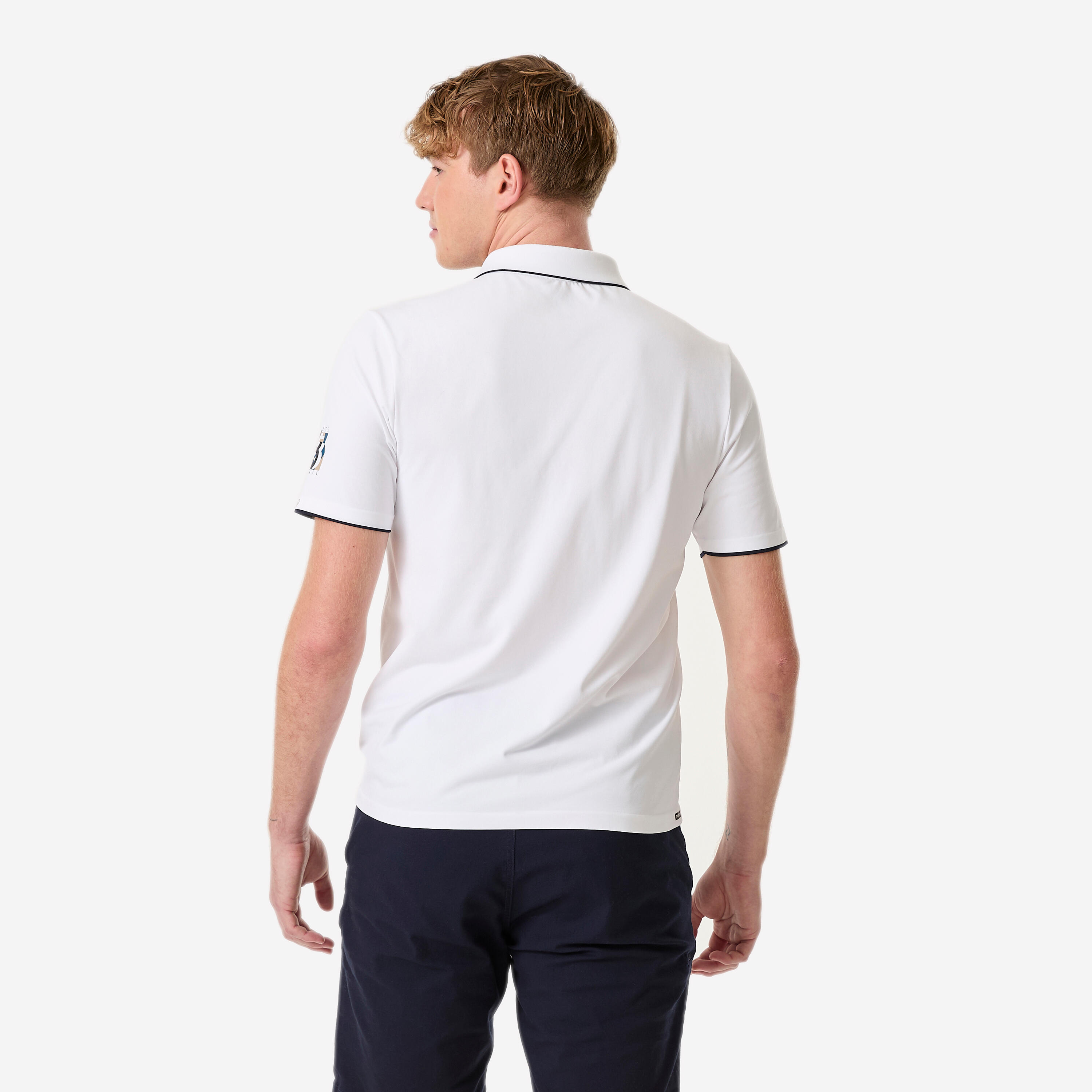 Polo voile respirant sans couture avec séchage rapide homme,  500 blanc graph 8 2/6