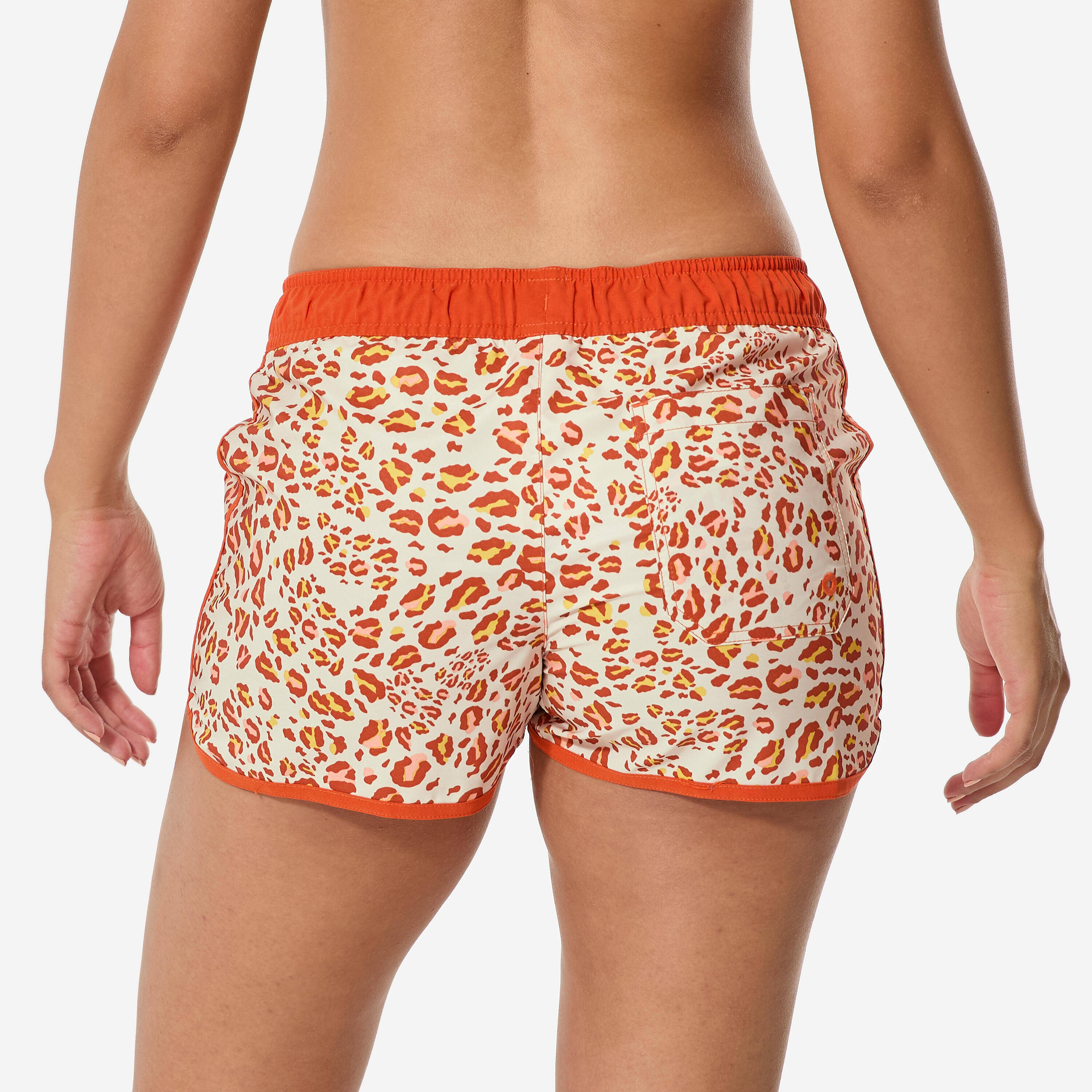 Women’s surfing leopard swim shorts, Tini Graou beige -  2