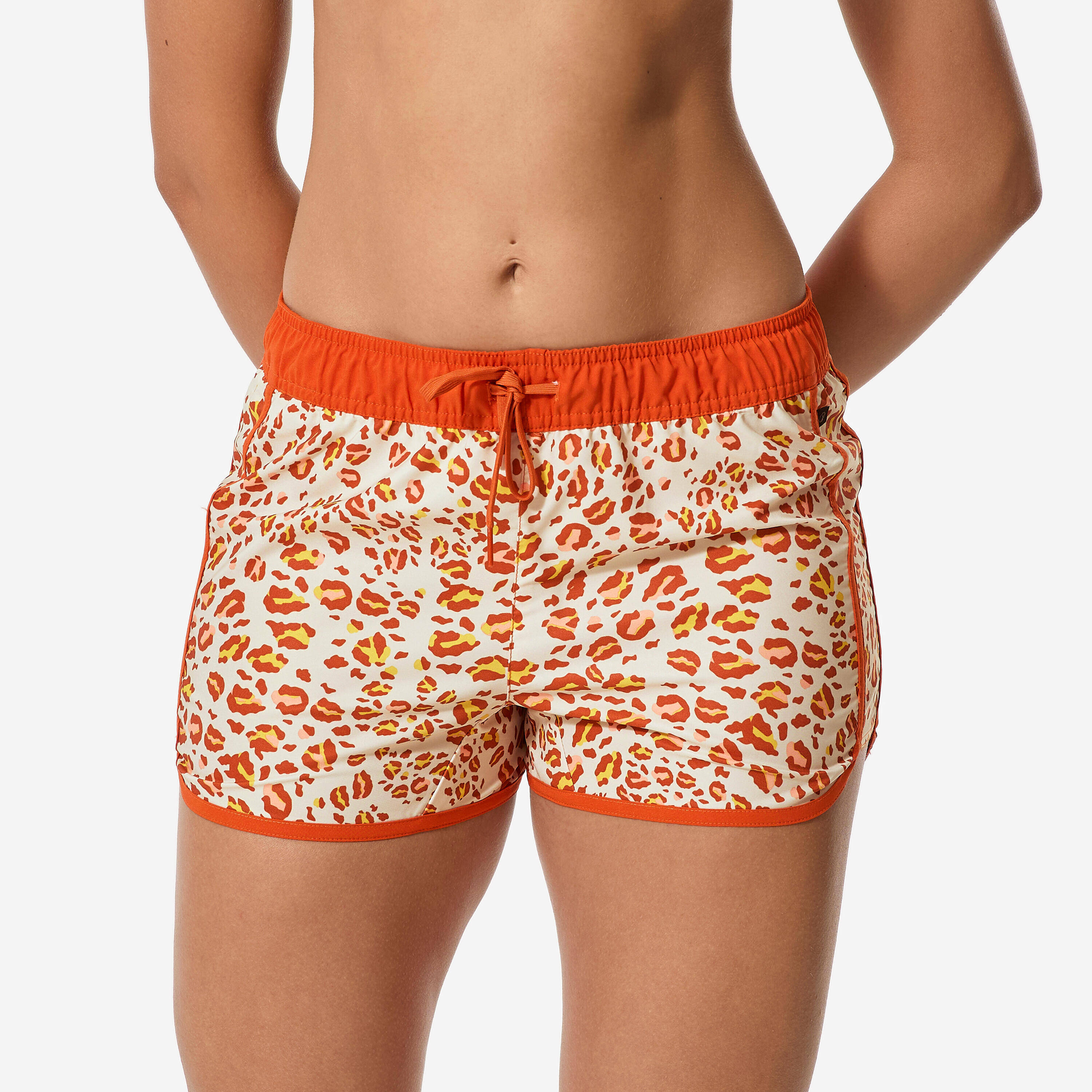 Women’s surfing leopard swim shorts, Tini Graou beige -  1