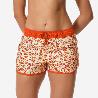 Women’s surfing leopard swim shorts, Tini Graou beige