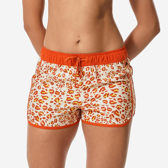 Short de bain Leopard surf femme, Tini Graou beige