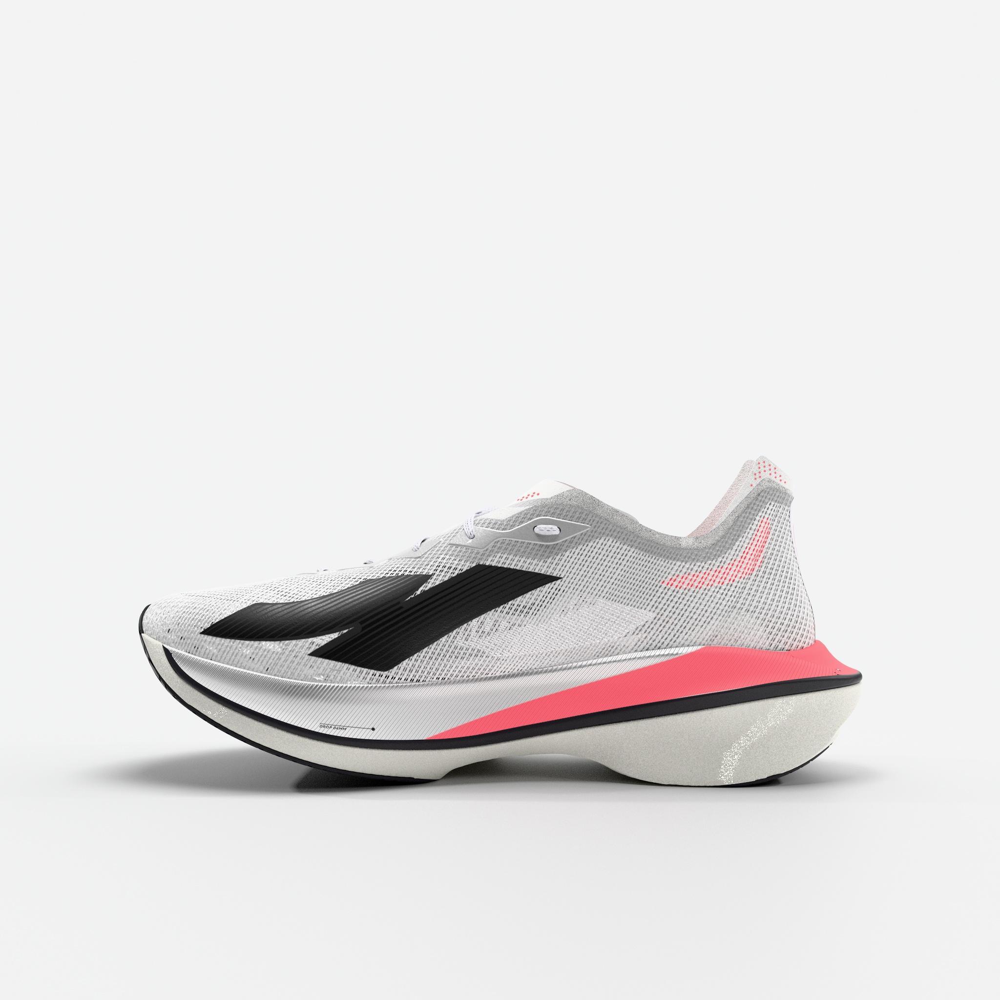 Chaussures de running femme, Kiprun KD900x LD 2 blanc et rose fluo