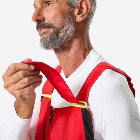 Напівкомбінезон чоловічий 500 для вітрильного спорту червоний