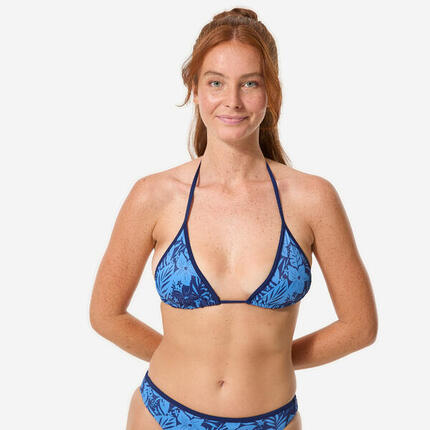 Haut de maillot triangle surf femme, Mae Borneo bleu