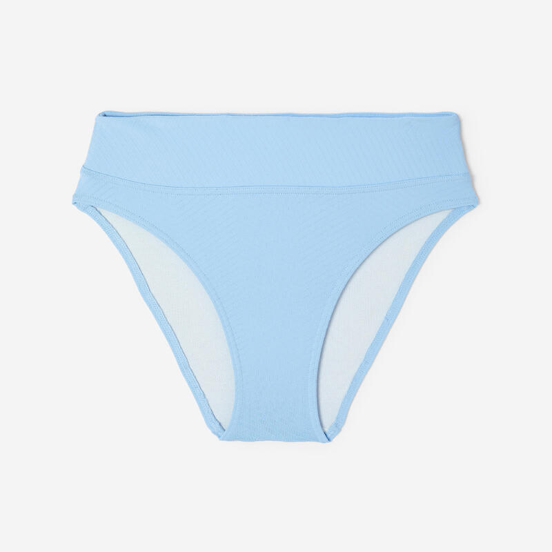 Kadın Yüksek Bel Bikini Altı - Mavi - Dokulu - NORA VENICE
