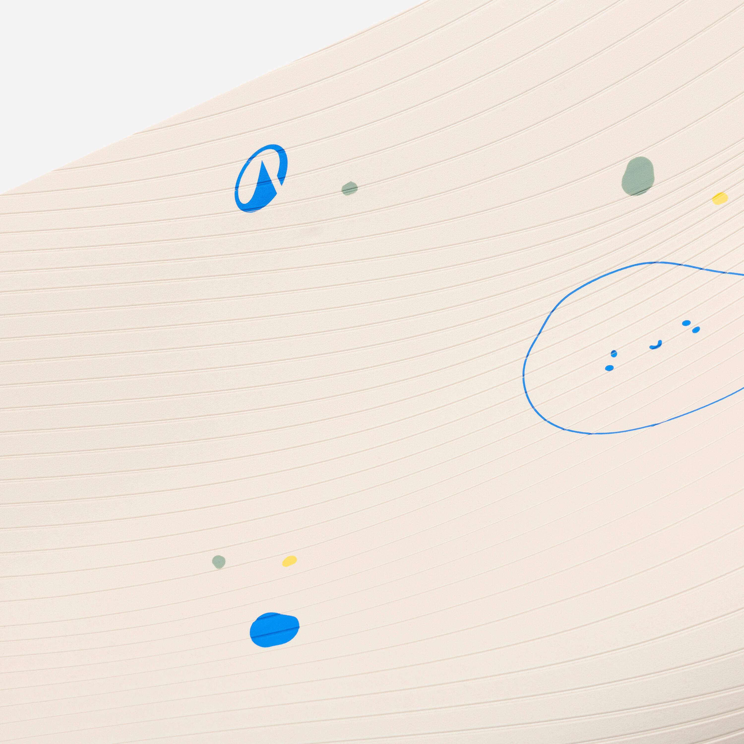 Kids' 5 mm Thick Yoga Mat with Straps - Beige/Blue/Dark Green -  4