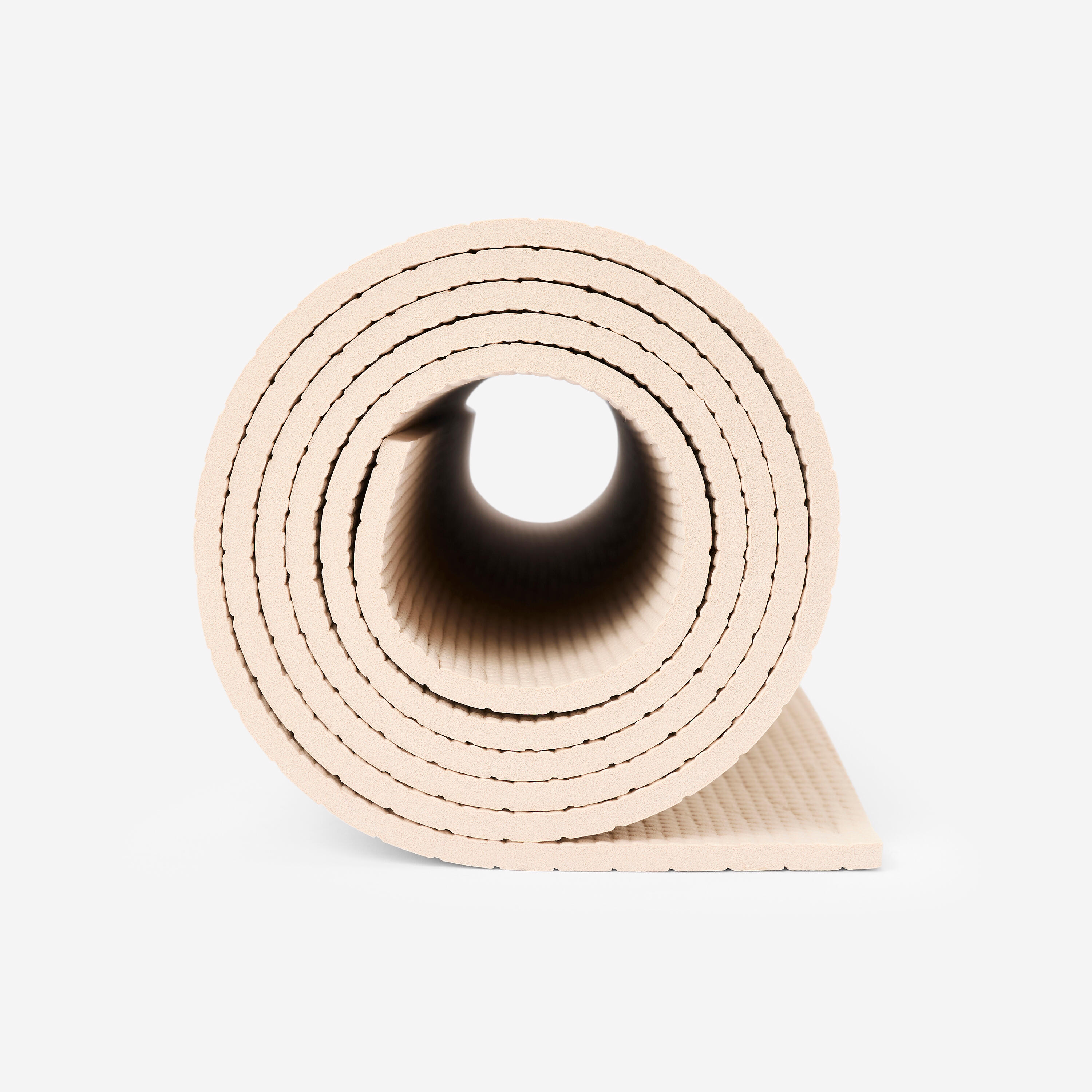 Yogamatte für Kinder mit Gurten, 5 mm dick, beige, blau und dunkelgrün 4/6