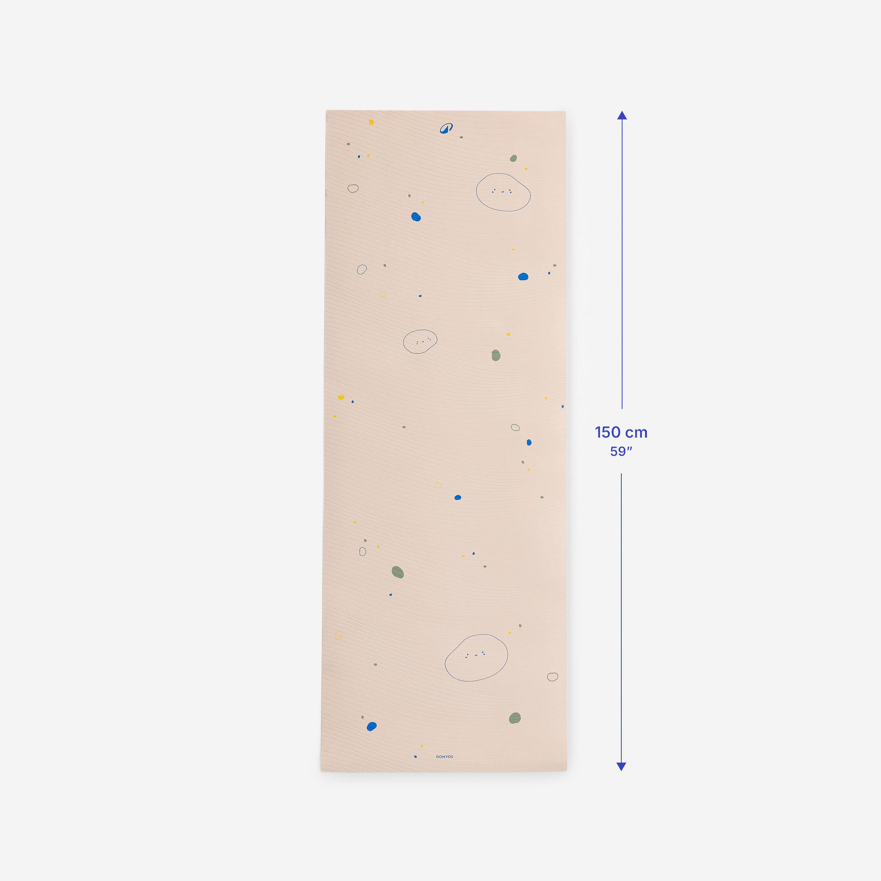 Kids' 5 mm Thick Yoga Mat with Straps - Beige/Blue/Dark Green -  5