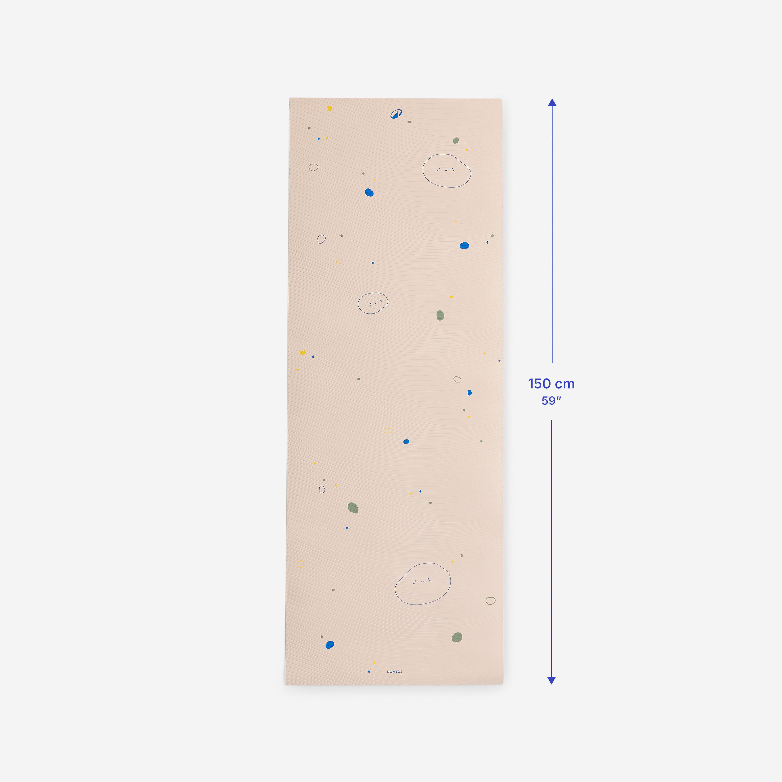 Yogamatte für Kinder mit Gurten, 5 mm dick, beige, blau und dunkelgrün 6/6