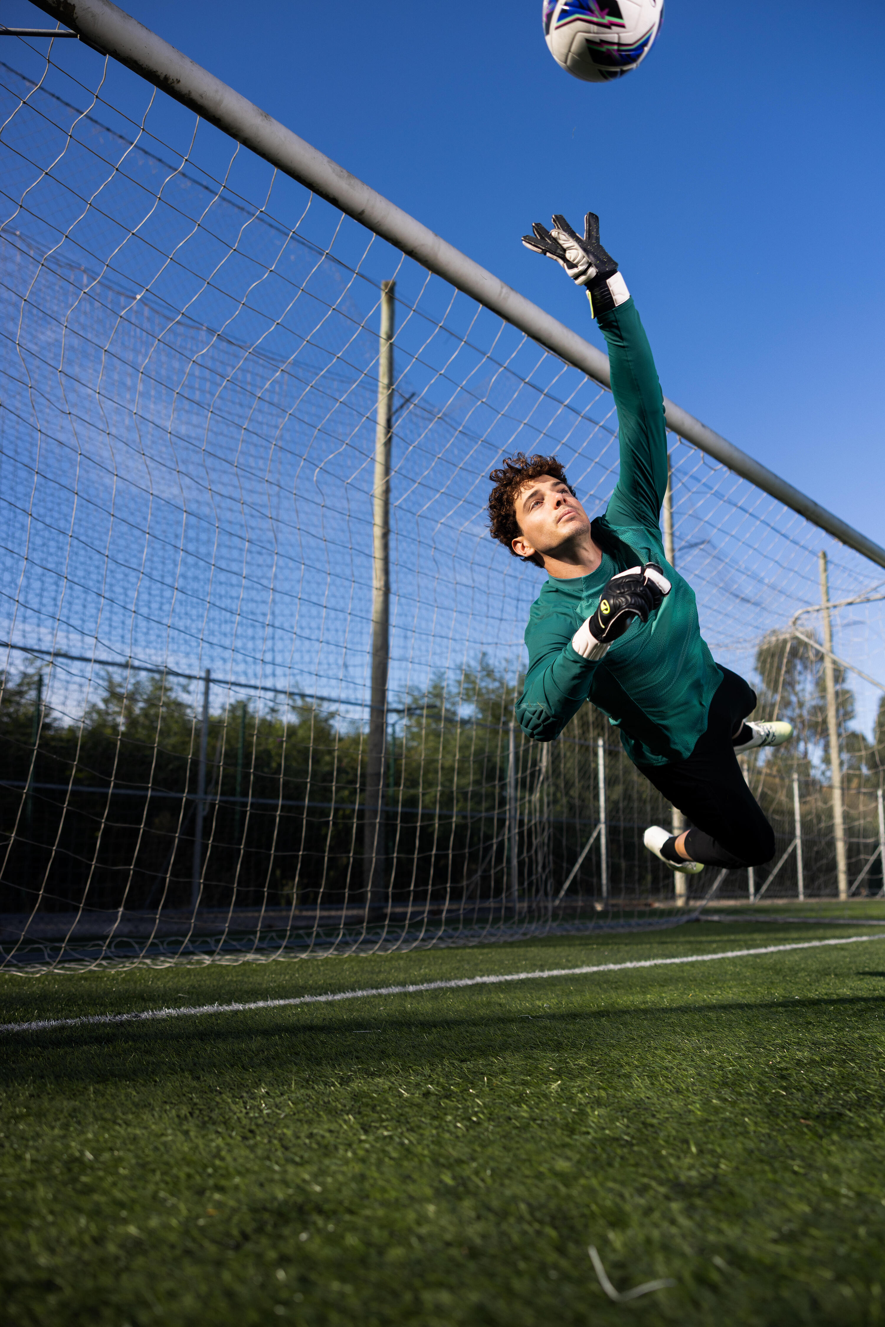 Damen/Herren Fußball Torwarthose knielang mit Schutz - F500 schwarz 10/11