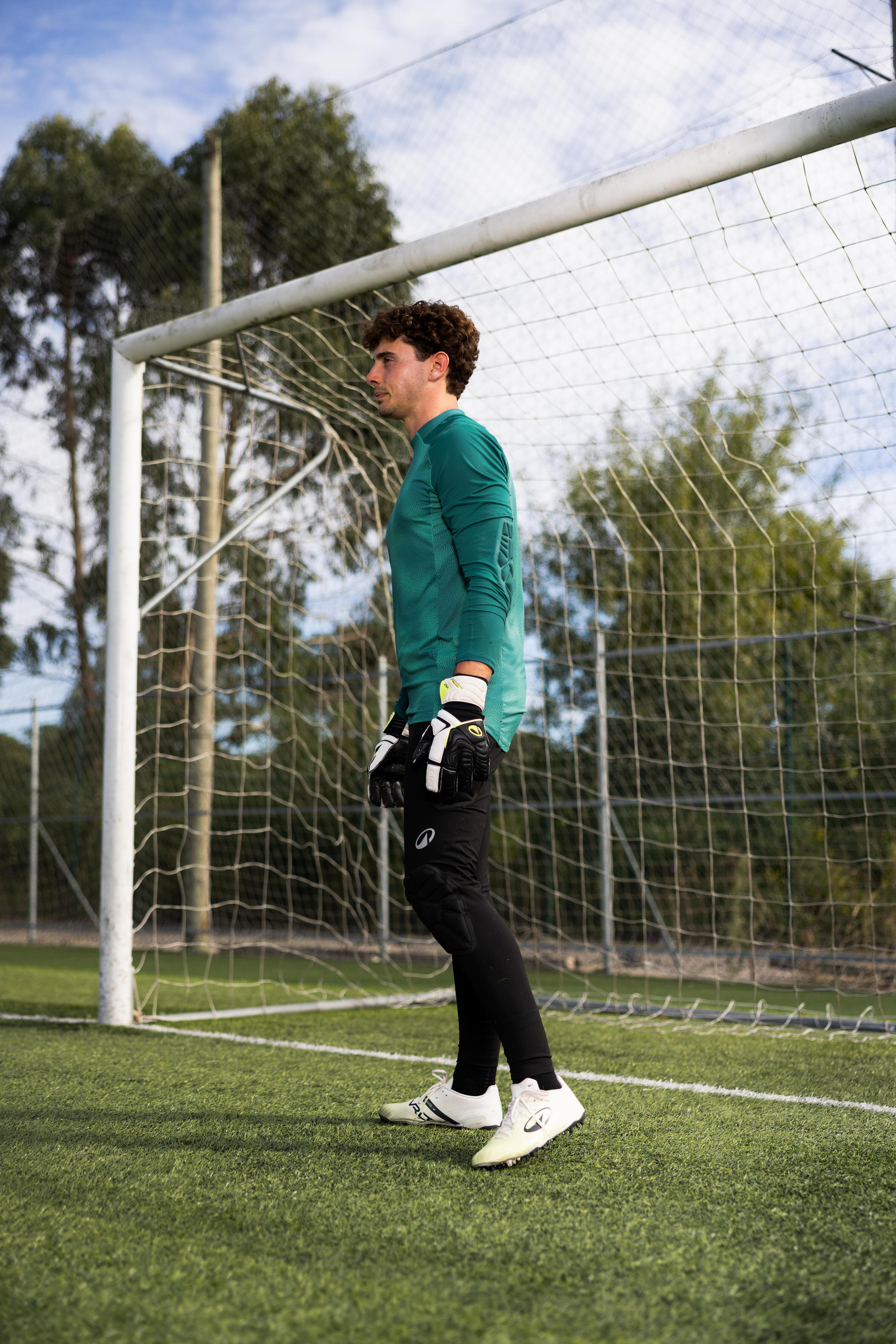 Maillot de gardien de but de foot avec protections adulte, F500 vert 7/10