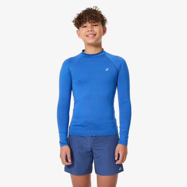 Child's long-sleeved blue UV swim top