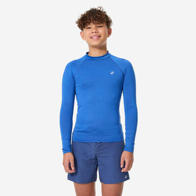 Rashguard met lange mouwen en uv-bescherming 100 blauw