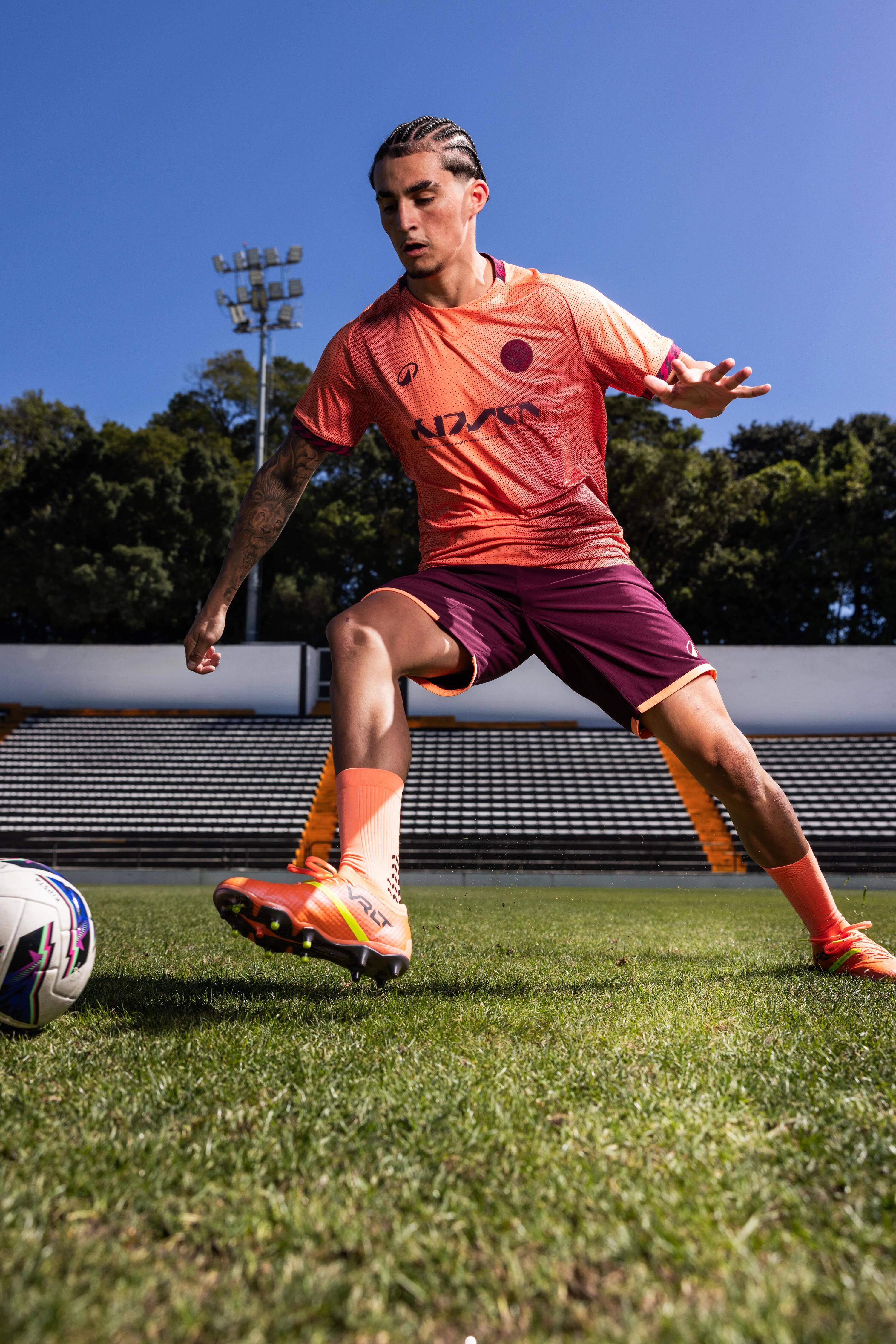 Adult Non-Slip Mid Football Socks Viralto II - Orange -  5