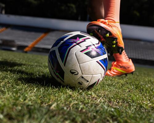 zoom on a soccer ball