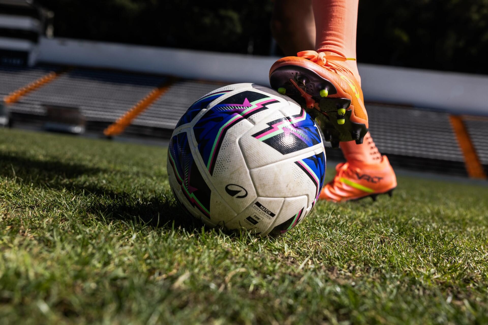 zoom on a soccer ball