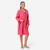 Peignoir de bain compact enfant à capuche en coton rose grenade