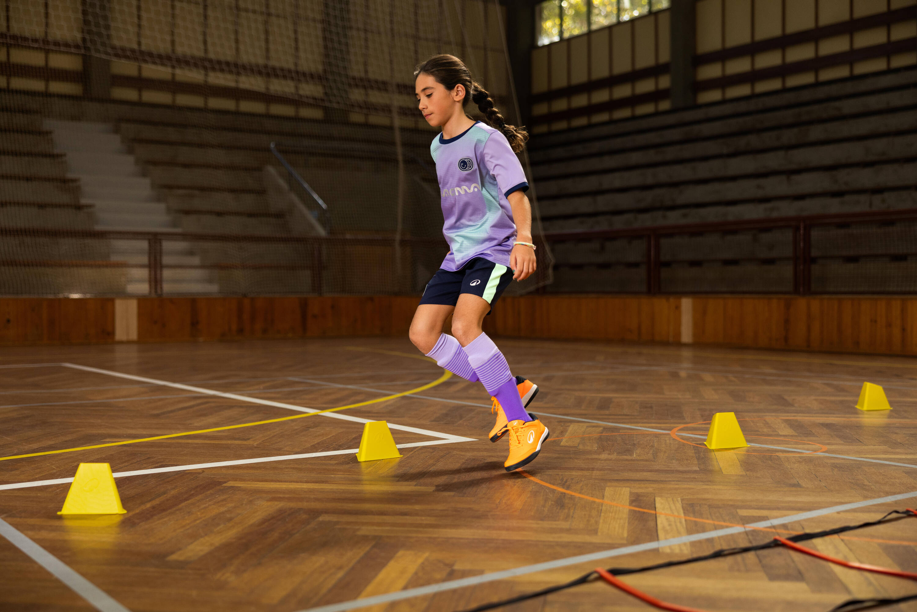 Kids' Short-Sleeved Football Shirt Viralto Kids - Boreal Lavender/Navy -  5