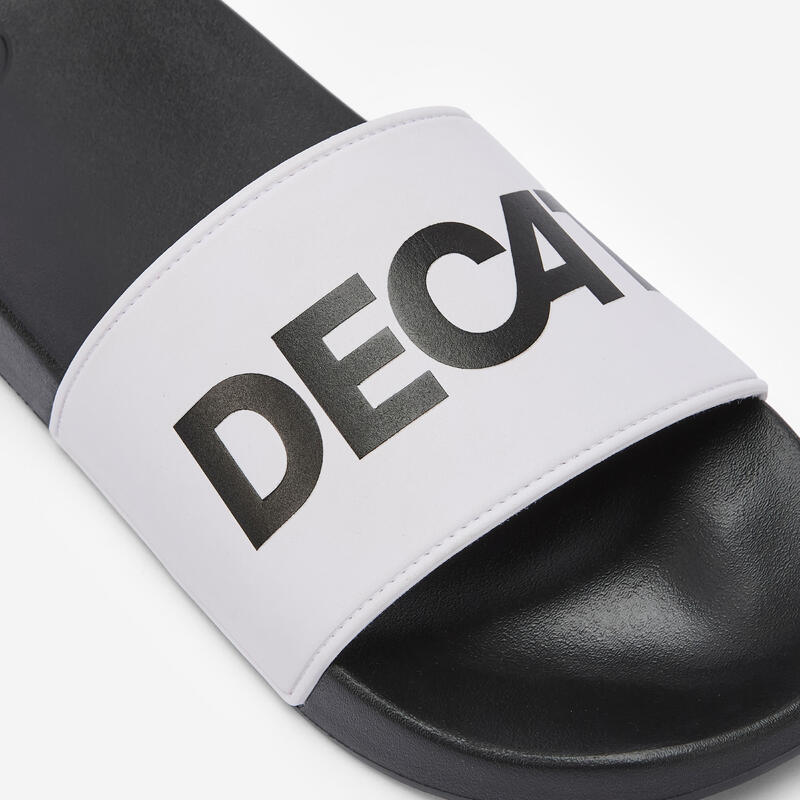 Șlapi de piscină Collector Decathlon Negru și alb
