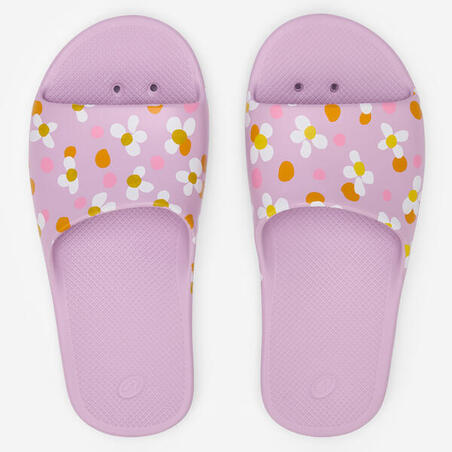 Шльопанці дитячі 500 для басейну неоново-фіолетові