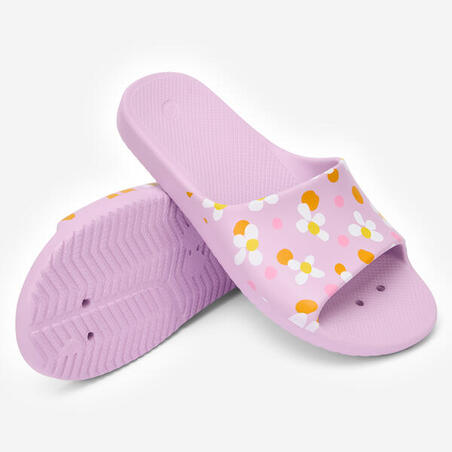 Шльопанці дитячі 500 для басейну неоново-фіолетові