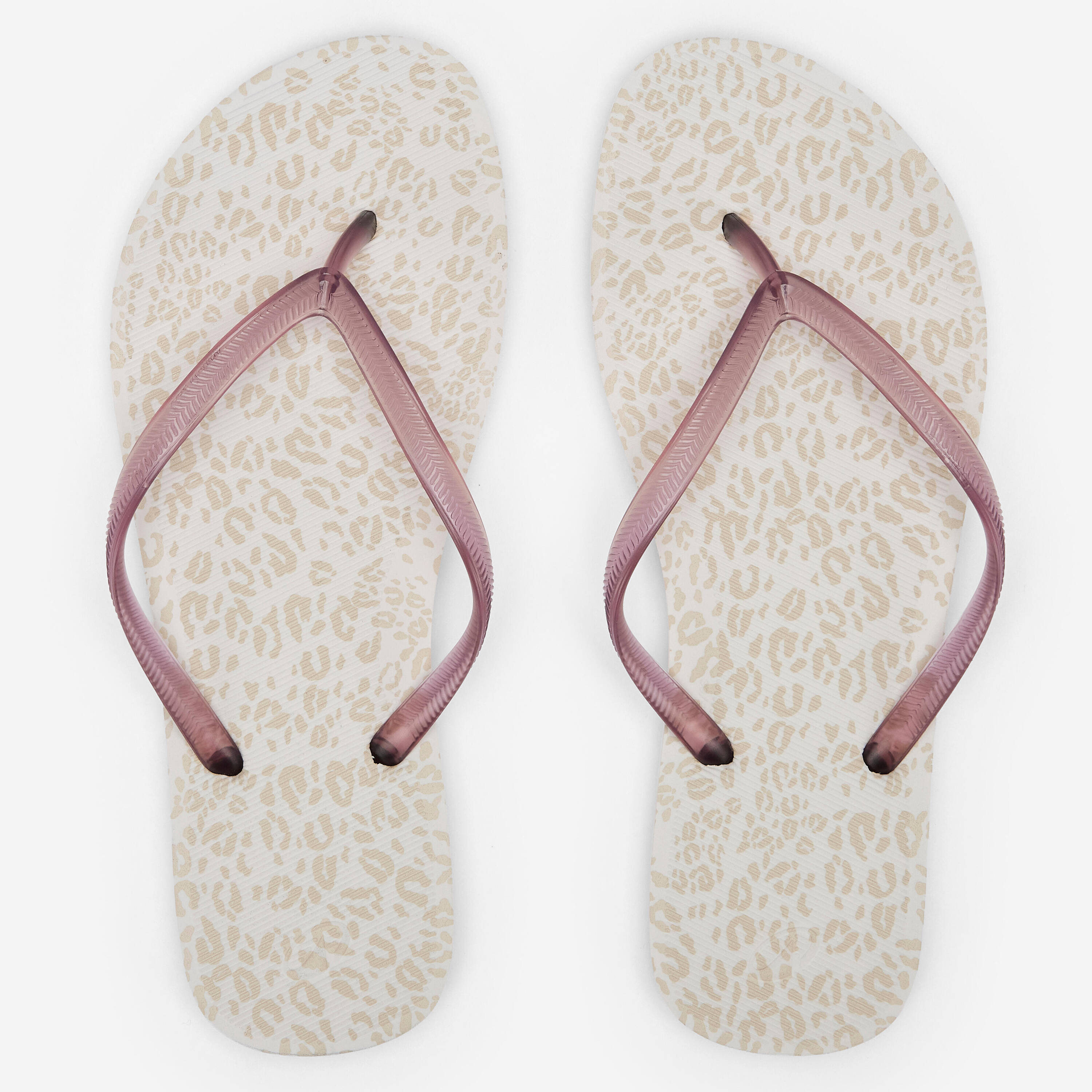 Women’s flip-flops, 500 Animal white -  1