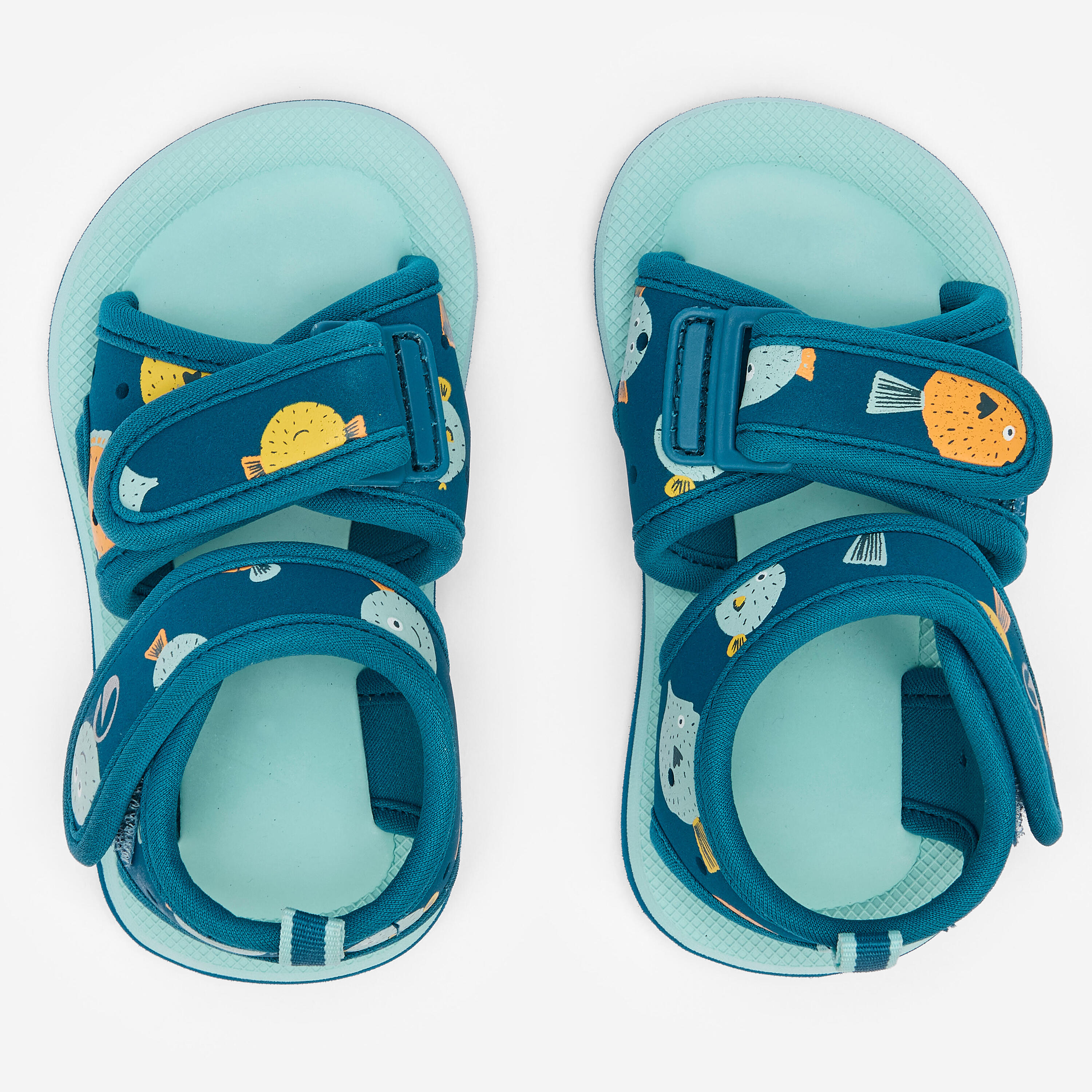 Schuhe Baby-/Kinder-Poolsandalen, Fische Blau 2/5